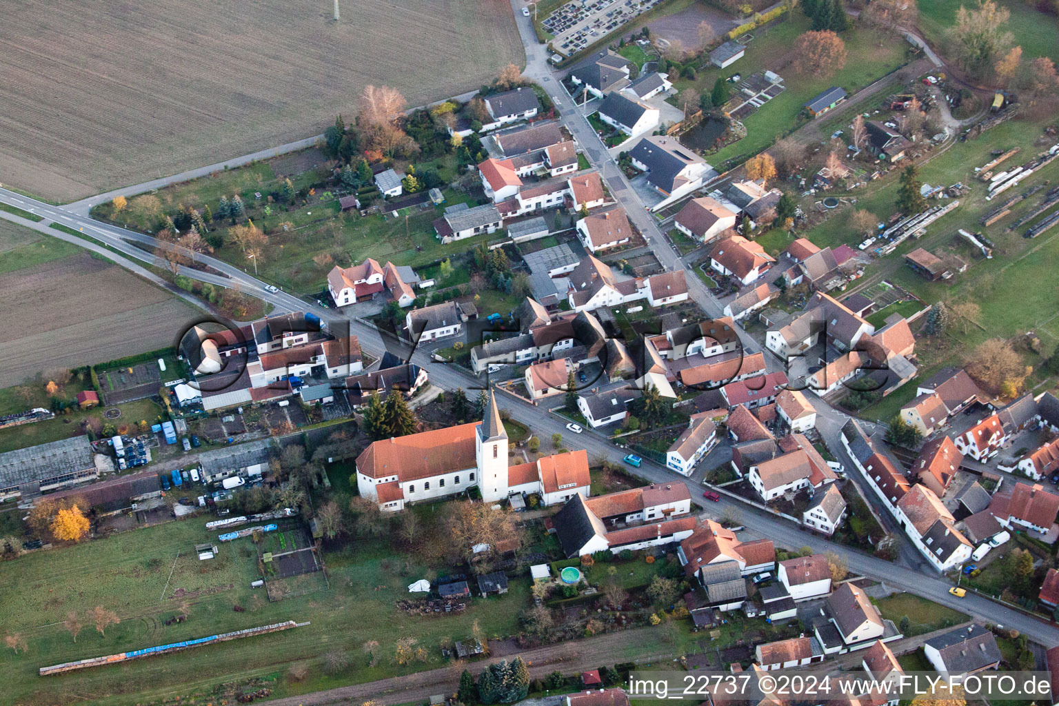 Scheibenhard dans le département Bas Rhin, France vue d'en haut