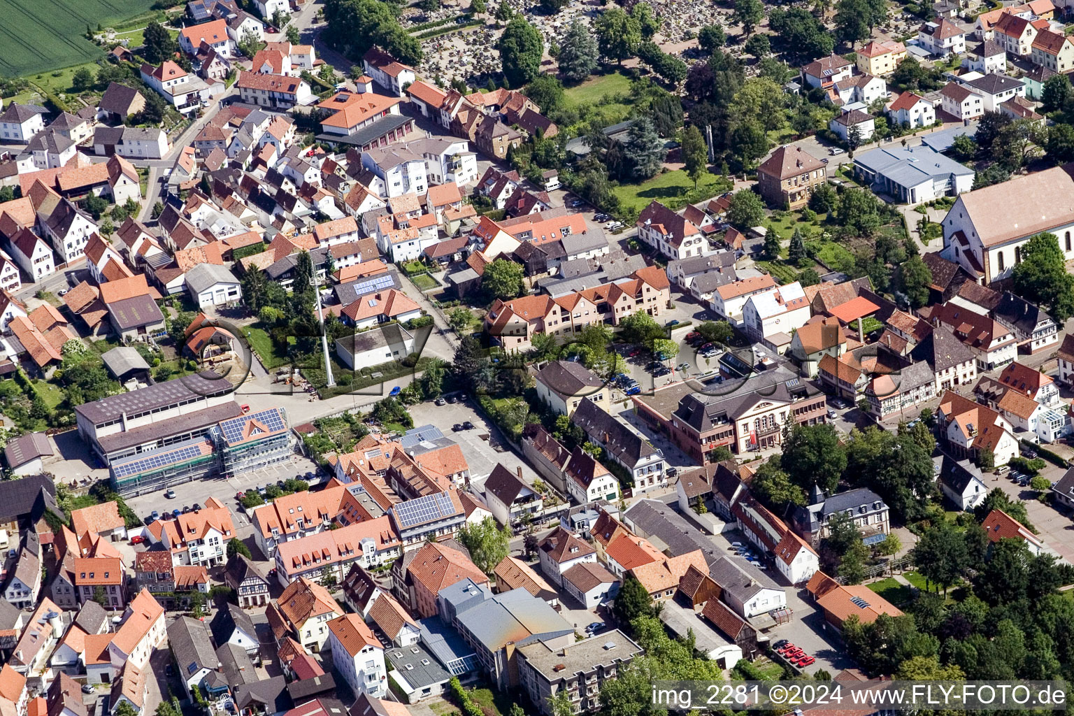 Vue aérienne de Quartier Herxheim in Herxheim bei Landau dans le département Rhénanie-Palatinat, Allemagne