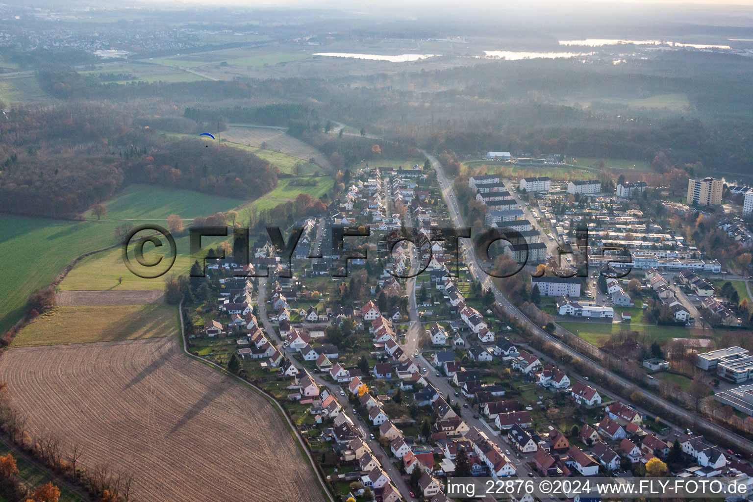 Vue aérienne de Münchfeldstr à Rastatt dans le département Bade-Wurtemberg, Allemagne