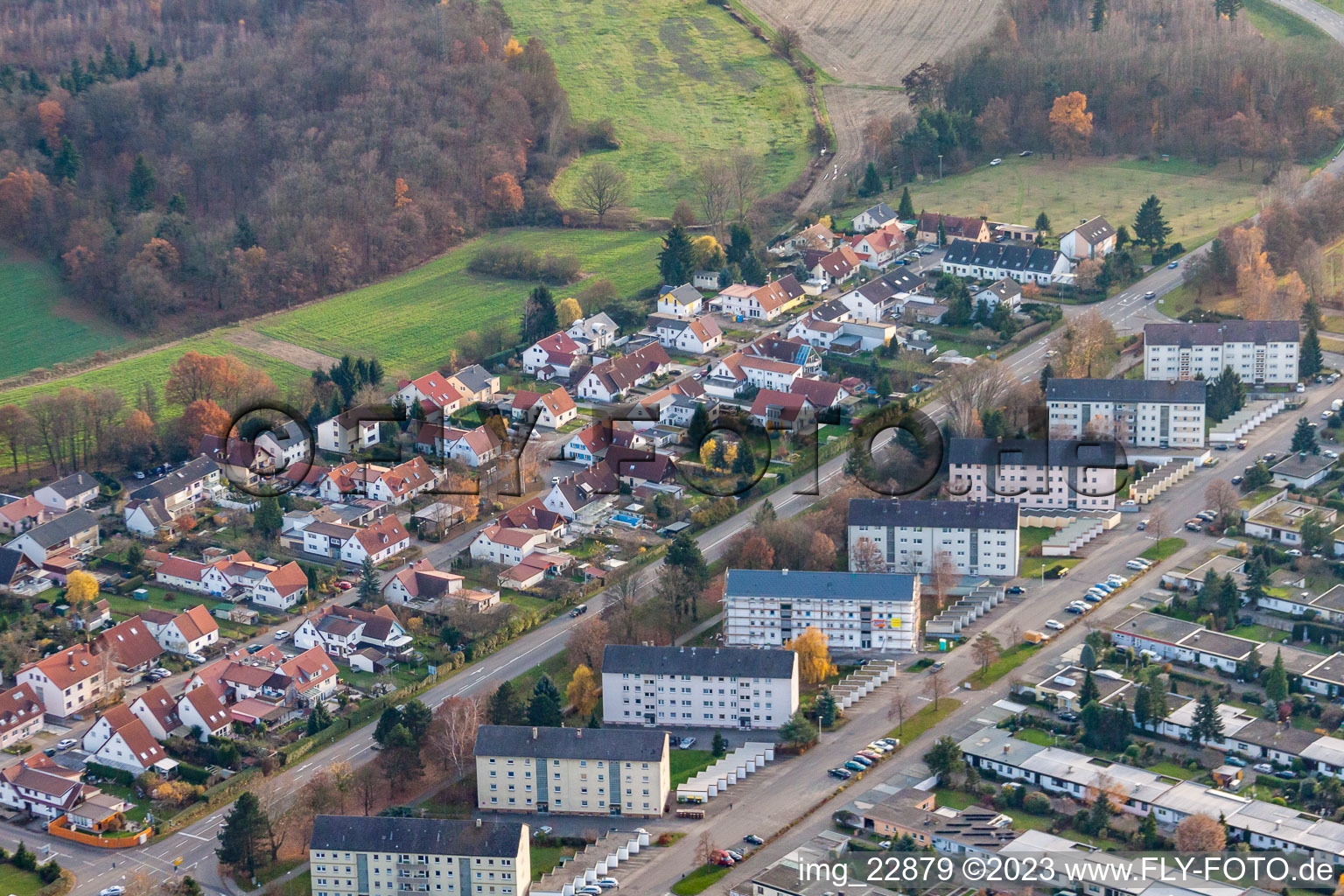 Photographie aérienne de Neckarstr à Rastatt dans le département Bade-Wurtemberg, Allemagne