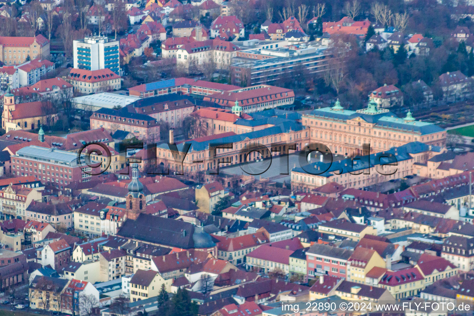 Vue aérienne de Château du sud-est à Rastatt dans le département Bade-Wurtemberg, Allemagne