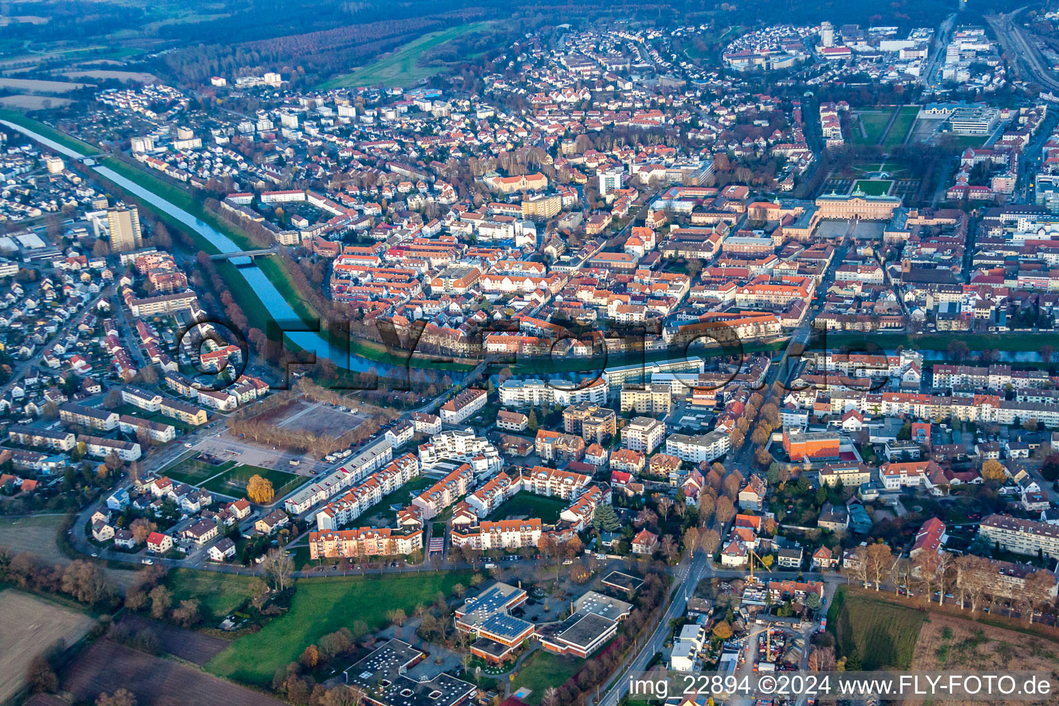 Vue aérienne de Site du festival sur la Murg à Rastatt dans le département Bade-Wurtemberg, Allemagne