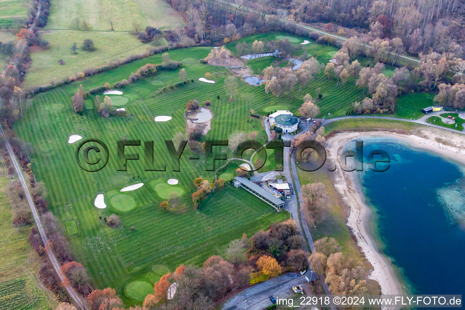 Photographie aérienne de Club de golf Altrhein eV à le quartier Ottersdorf in Rastatt dans le département Bade-Wurtemberg, Allemagne