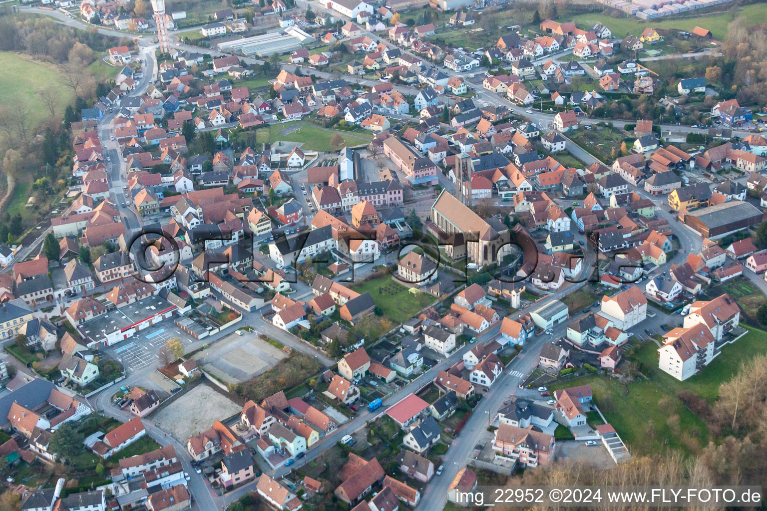 Photographie aérienne de Seltz dans le département Bas Rhin, France