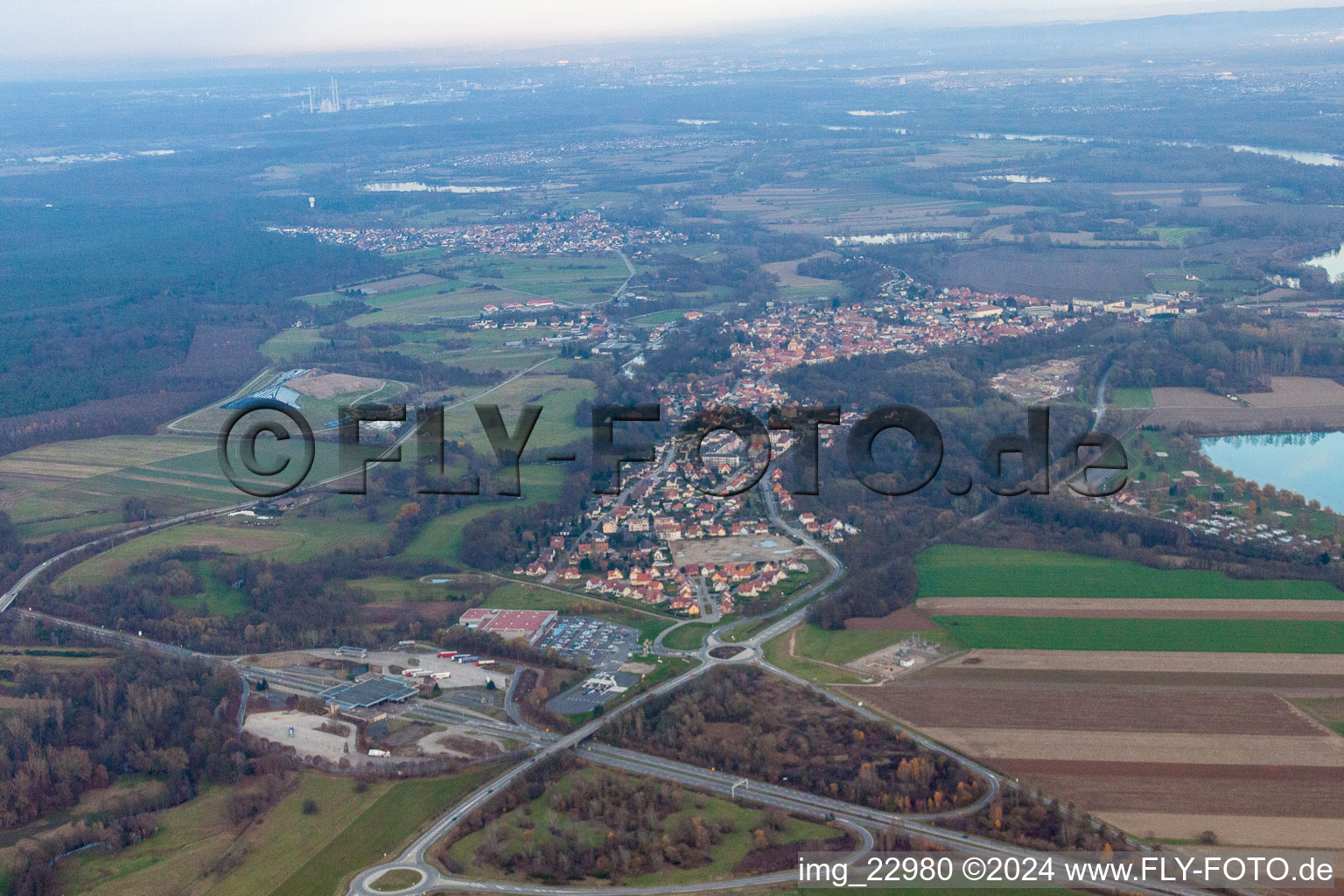 Image drone de Lauterbourg dans le département Bas Rhin, France