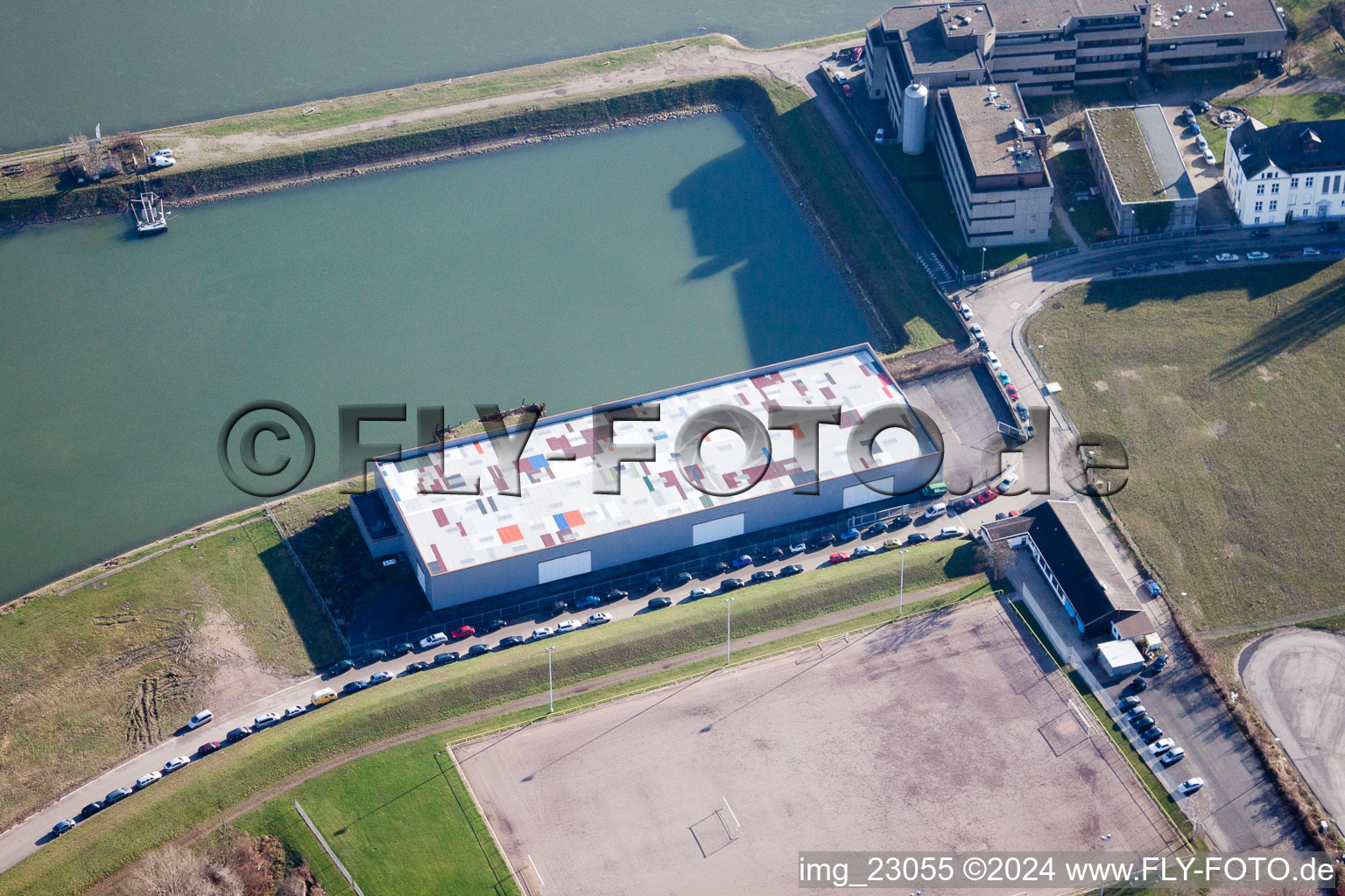 Vue aérienne de Quartier Maximiliansau in Wörth am Rhein dans le département Rhénanie-Palatinat, Allemagne