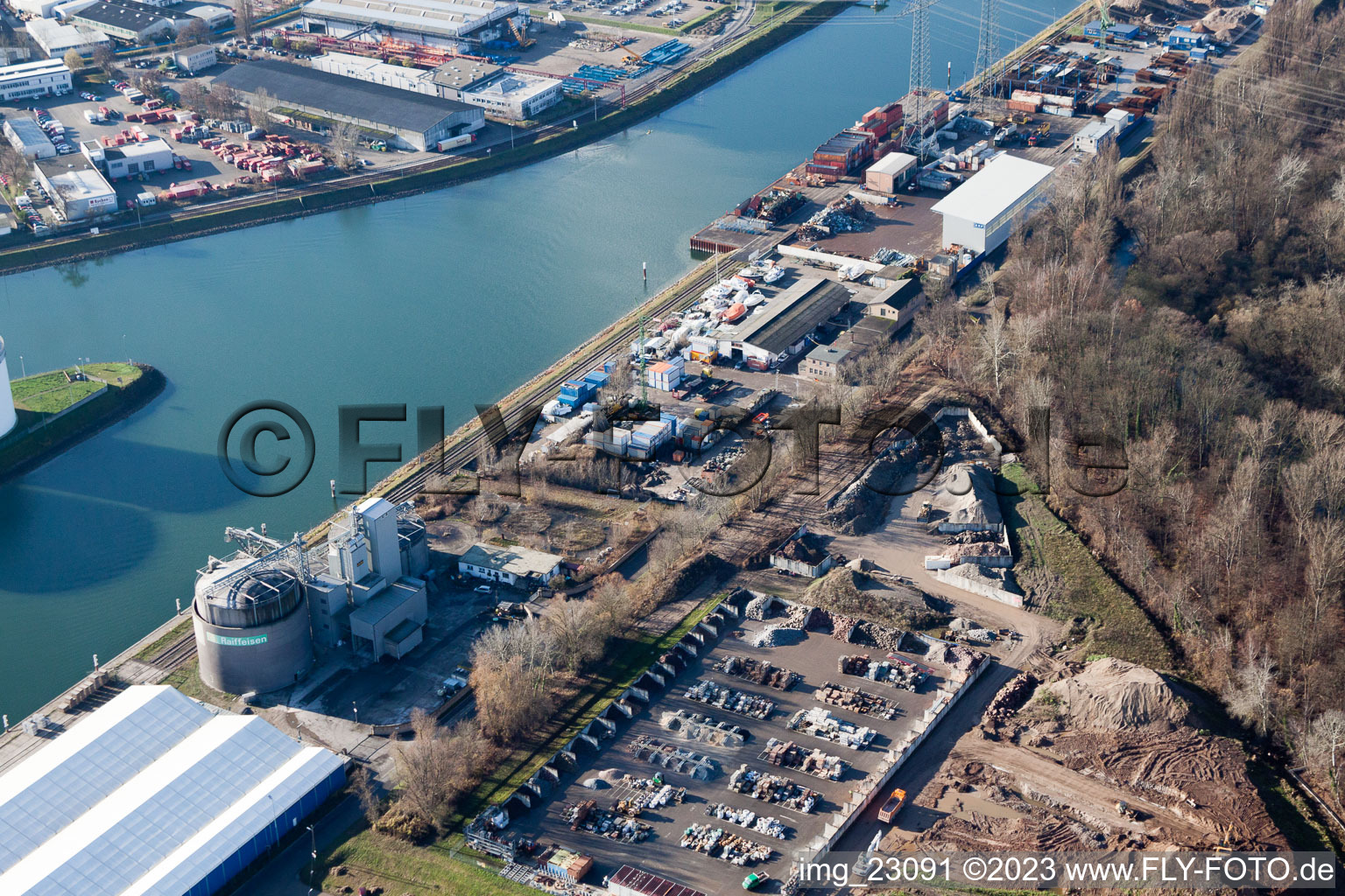 Photographie aérienne de Quartier Rheinhafen in Karlsruhe dans le département Bade-Wurtemberg, Allemagne