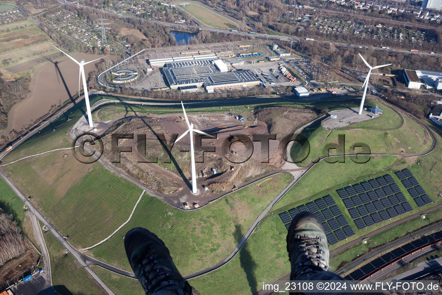 Vue oblique de WKA à la poubelle à le quartier Rheinhafen in Karlsruhe dans le département Bade-Wurtemberg, Allemagne