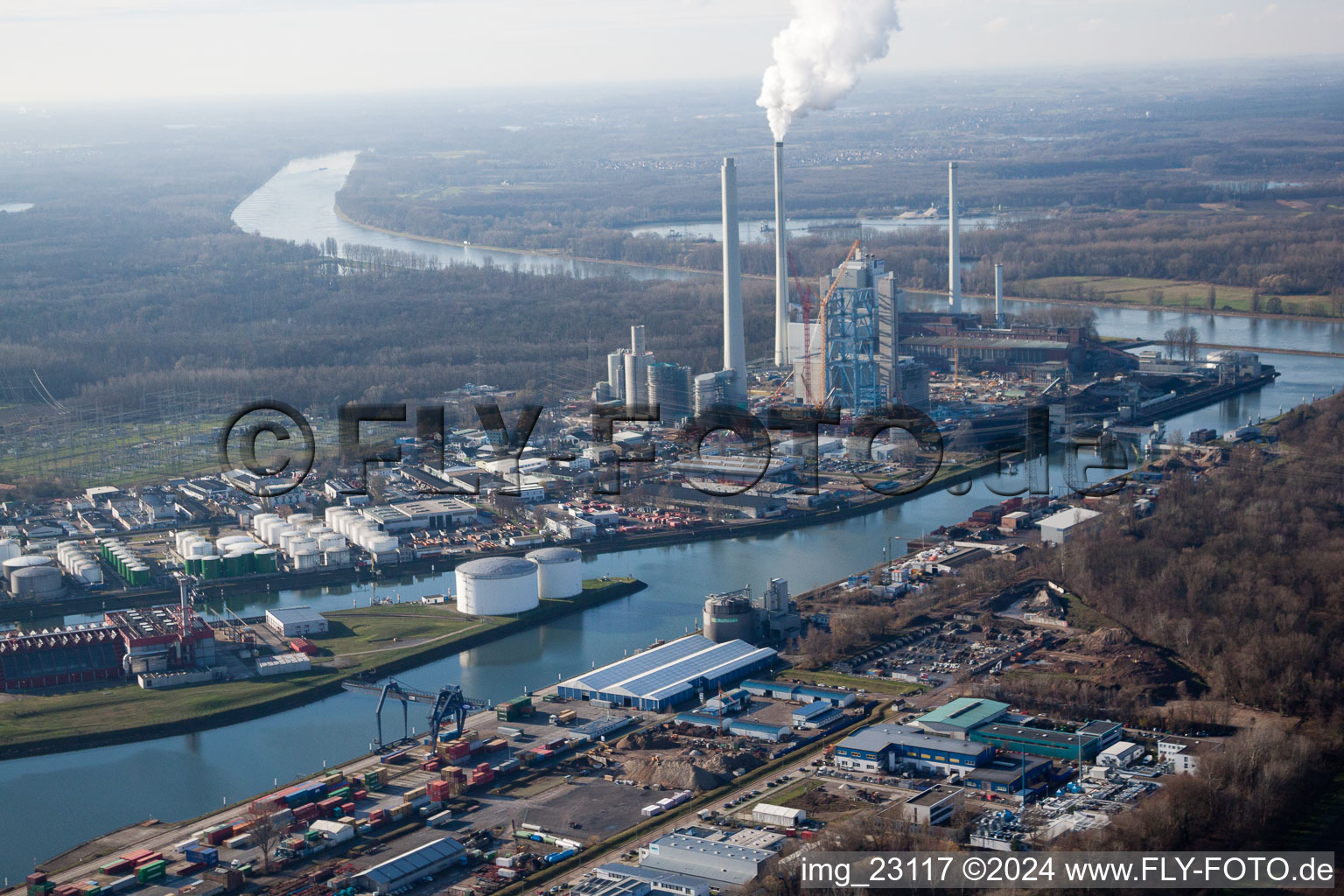 Image drone de Quartier Rheinhafen in Karlsruhe dans le département Bade-Wurtemberg, Allemagne