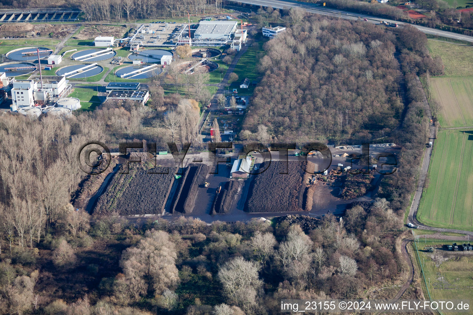 Quartier Knielingen in Karlsruhe dans le département Bade-Wurtemberg, Allemagne d'en haut