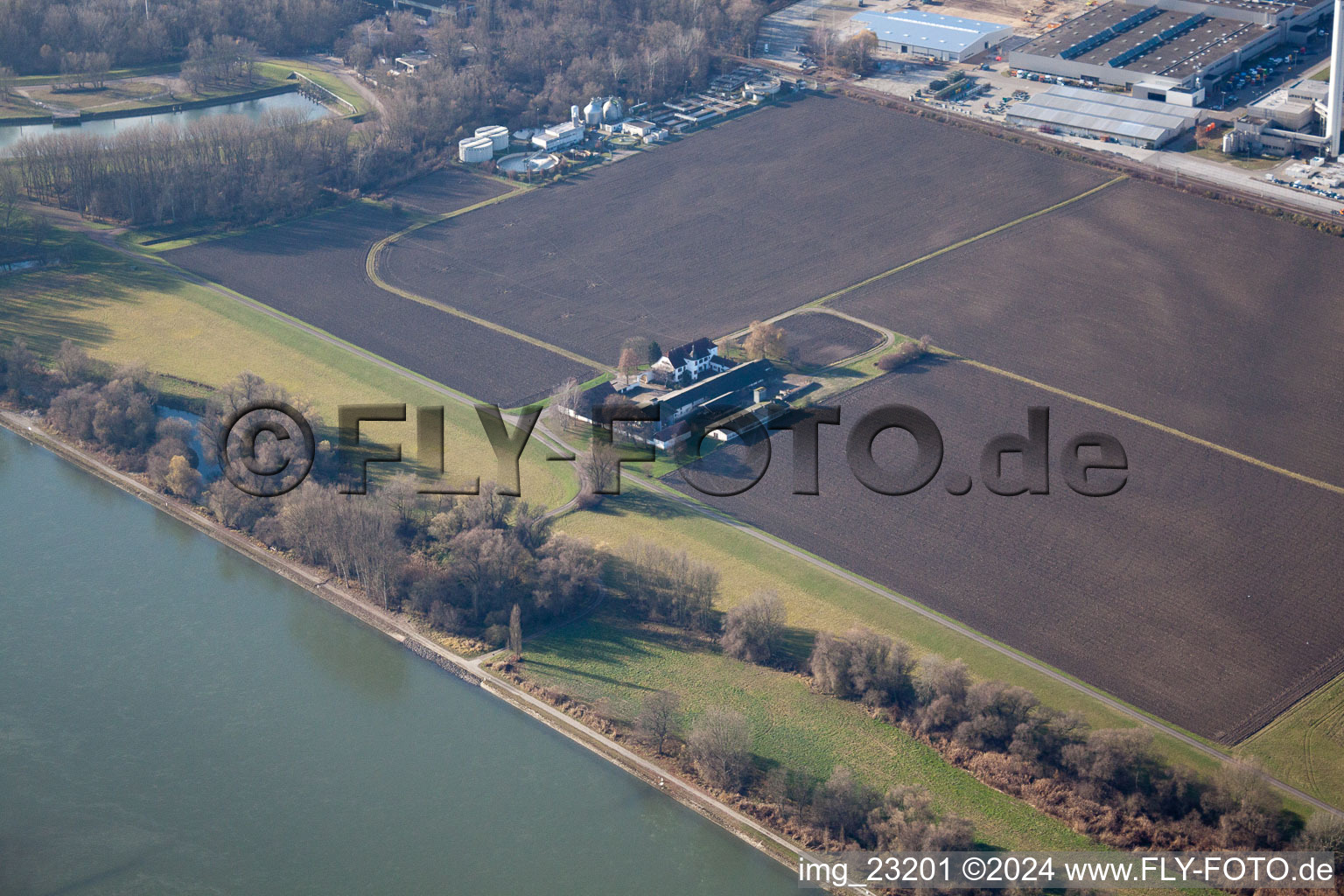 Quartier Maximiliansau in Wörth am Rhein dans le département Rhénanie-Palatinat, Allemagne vue d'en haut