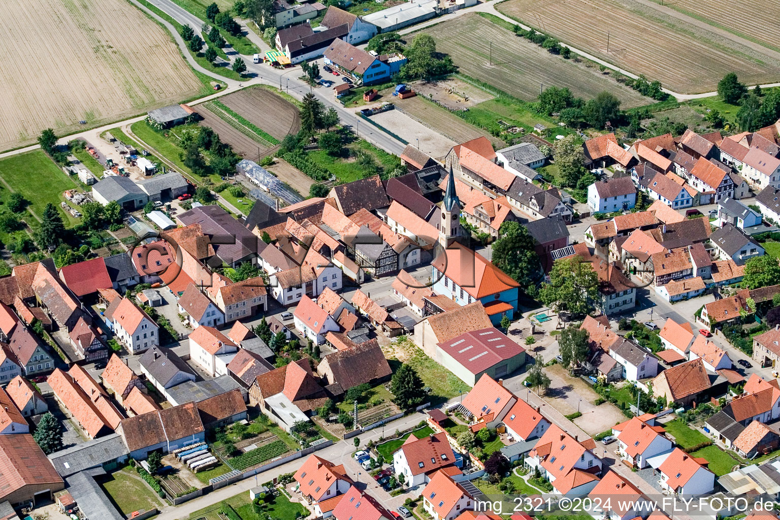 Vue oblique de Erlenbach bei Kandel dans le département Rhénanie-Palatinat, Allemagne