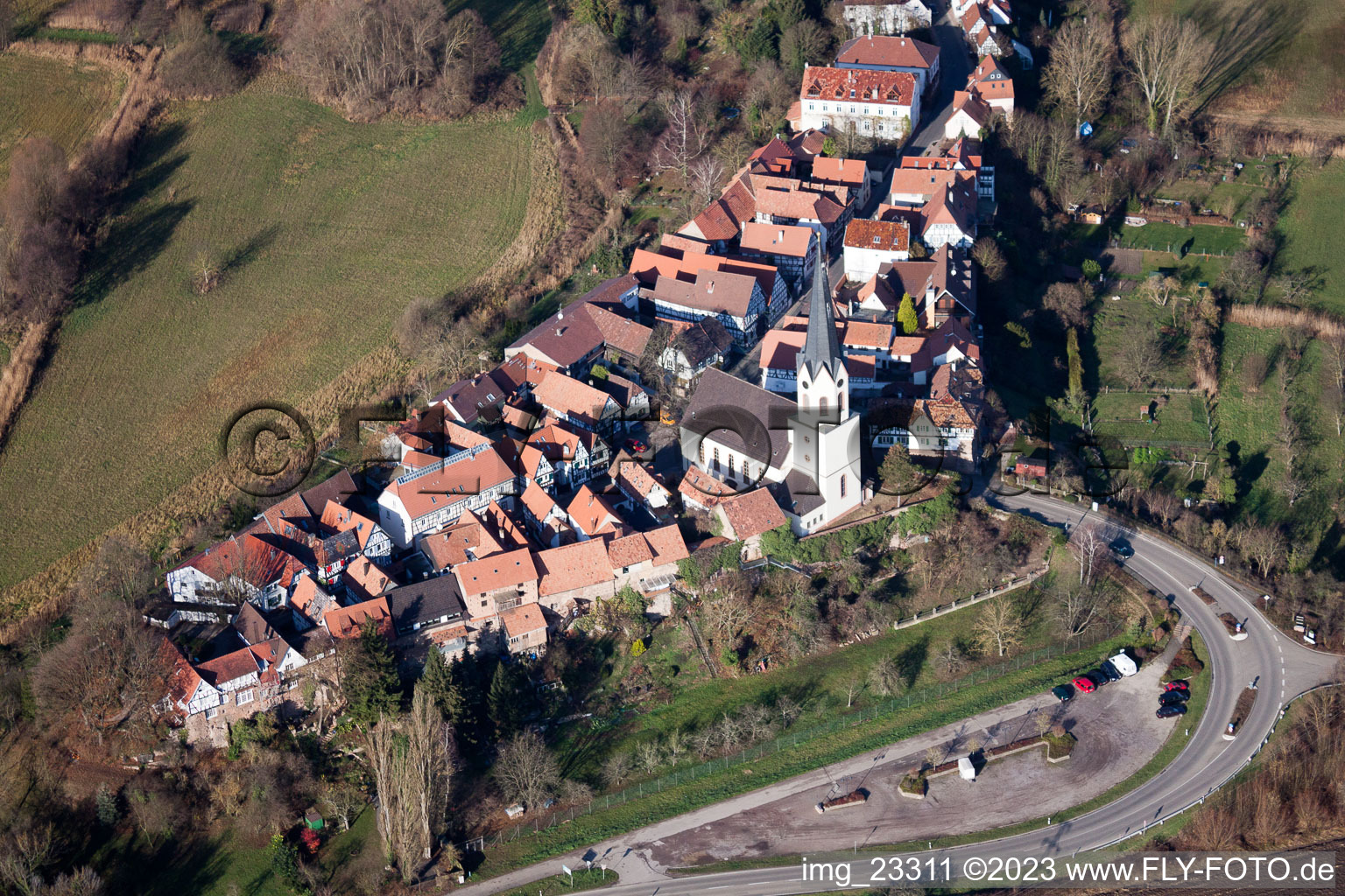 Jockgrim dans le département Rhénanie-Palatinat, Allemagne d'un drone