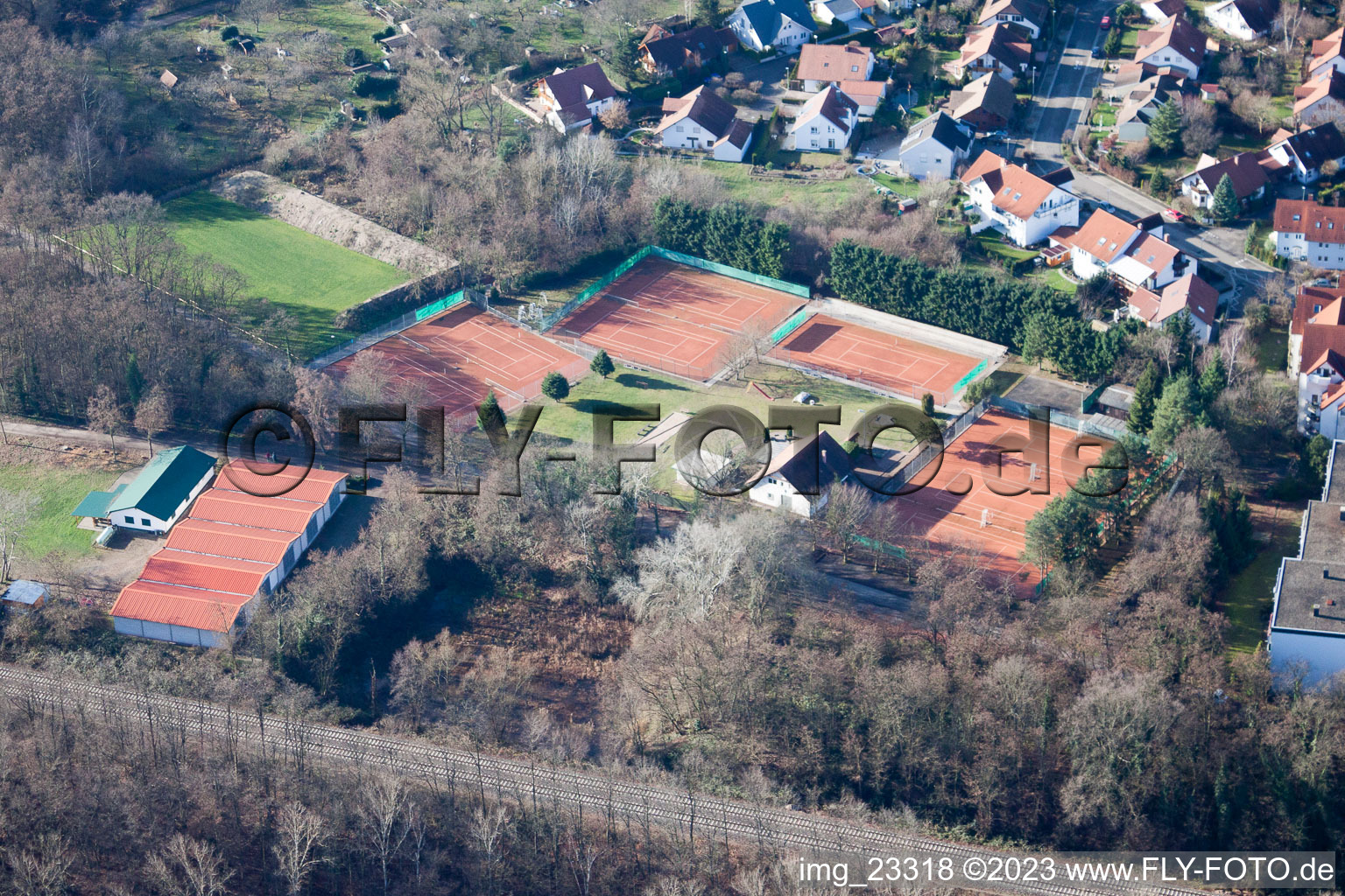 Vue oblique de Jockgrim dans le département Rhénanie-Palatinat, Allemagne