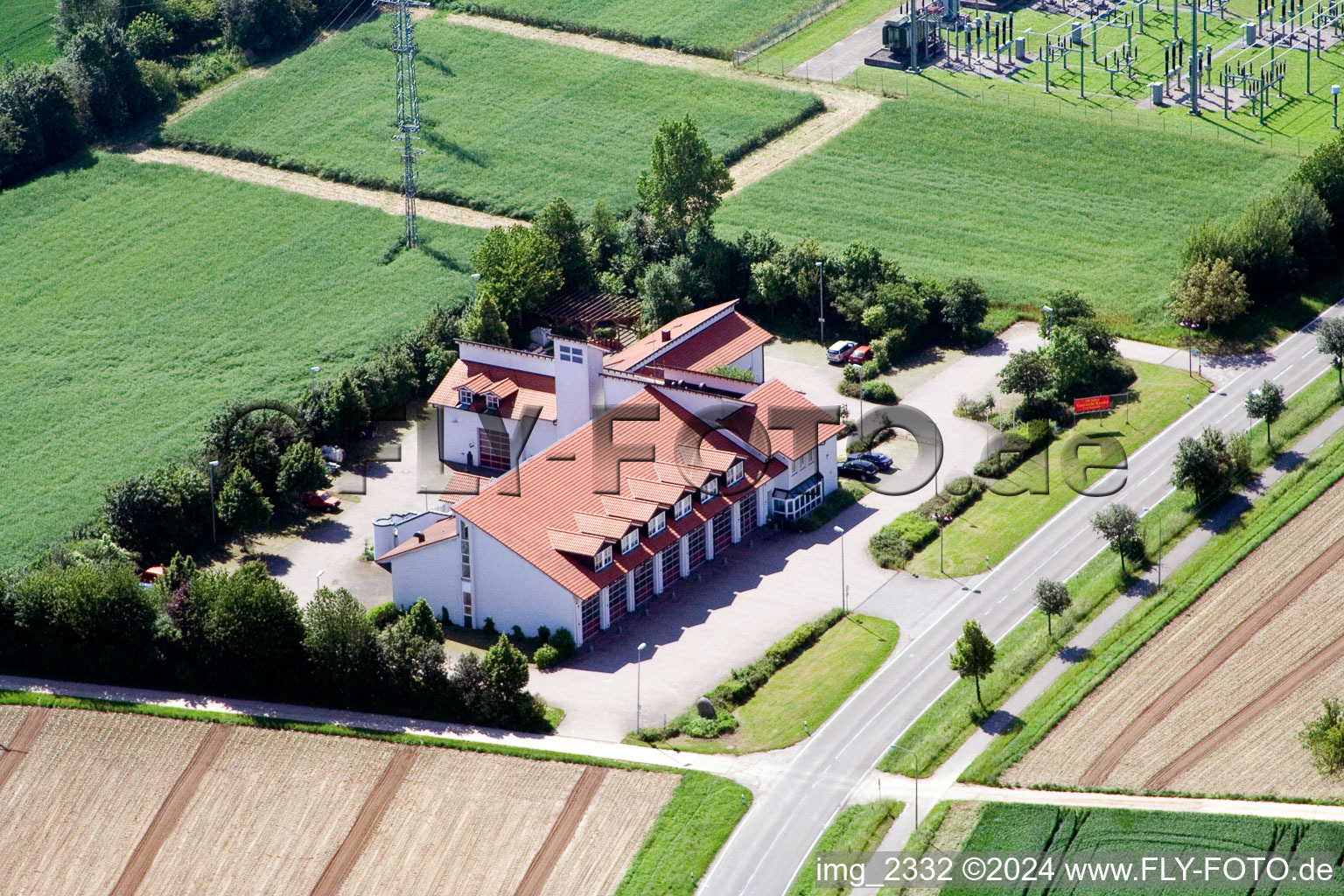 Vue aérienne de Pompiers à Kandel dans le département Rhénanie-Palatinat, Allemagne