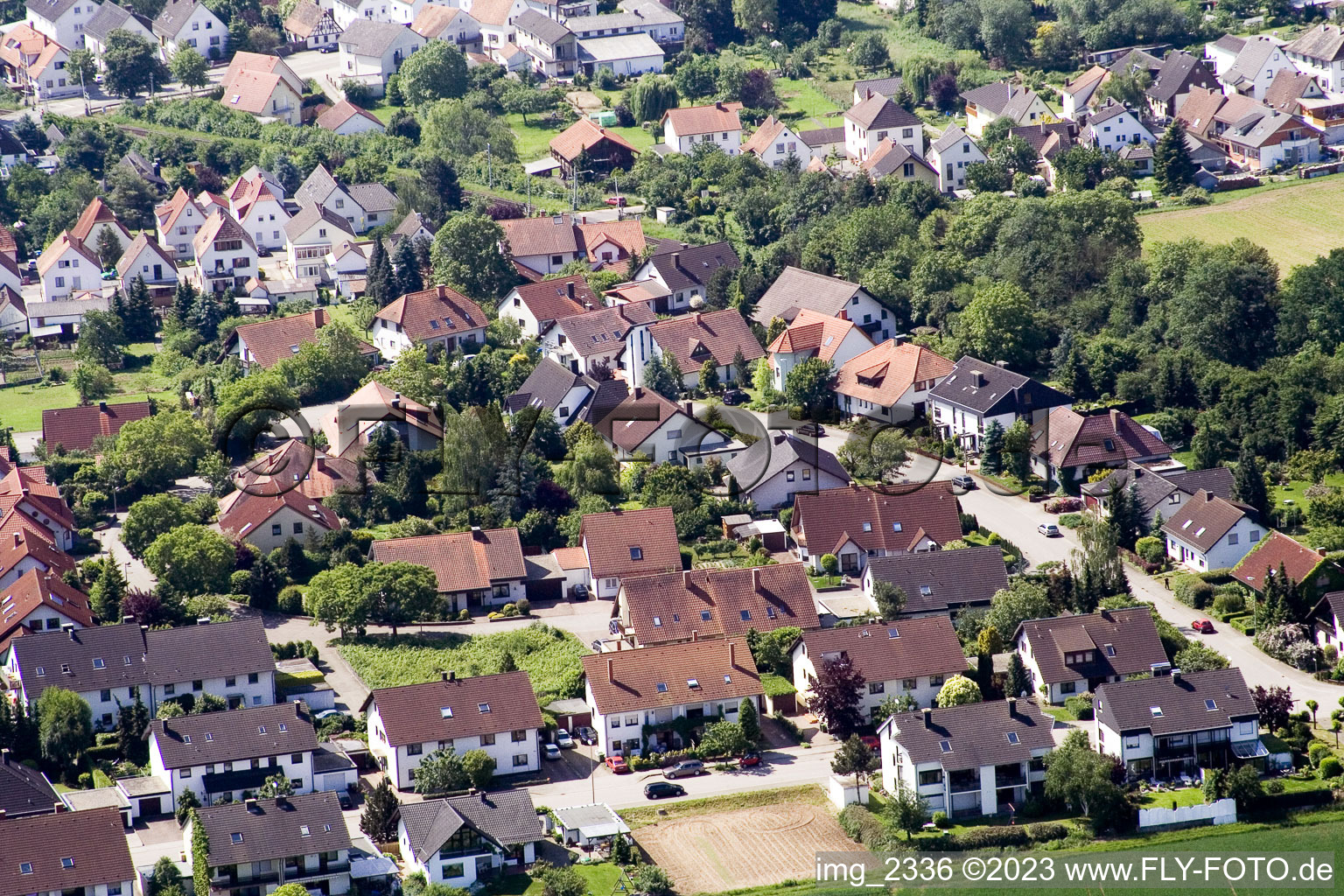 Vue aérienne de Guttenbergstr à Kandel dans le département Rhénanie-Palatinat, Allemagne