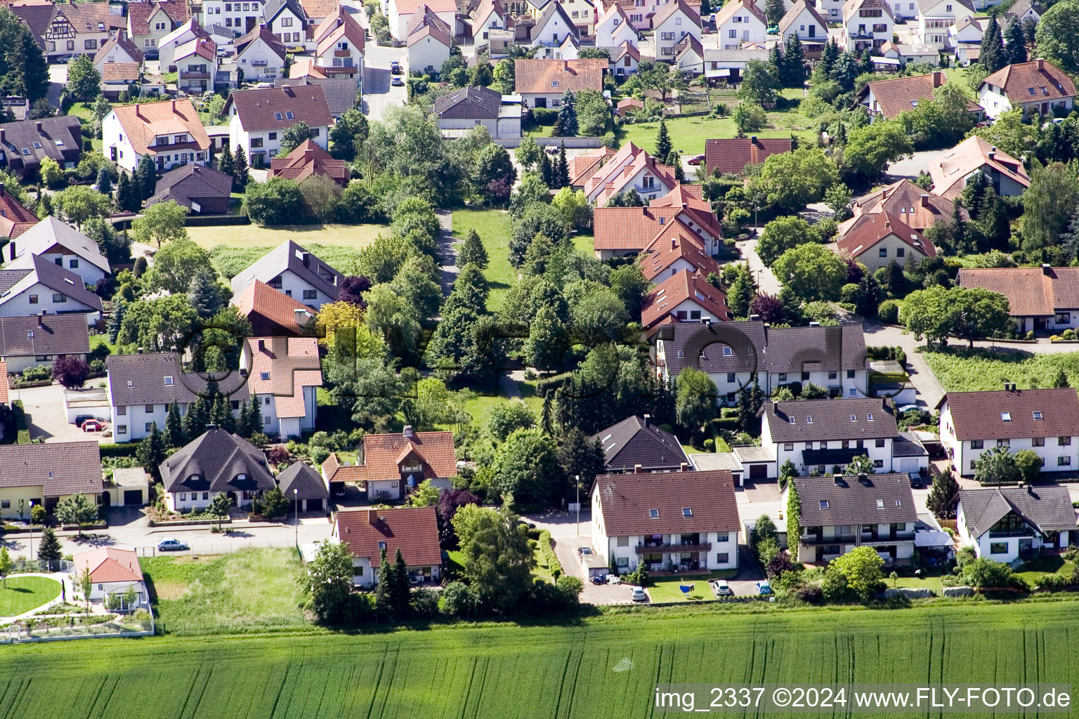 Vue aérienne de Guttenbergstr à Kandel dans le département Rhénanie-Palatinat, Allemagne