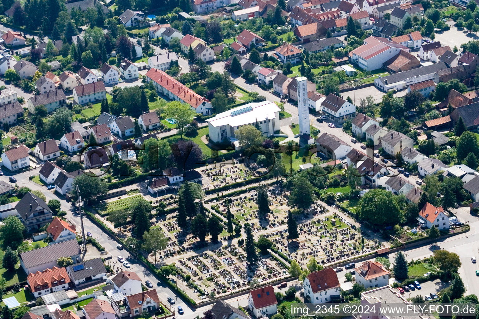 Vue aérienne de Cimetière à Kandel dans le département Rhénanie-Palatinat, Allemagne