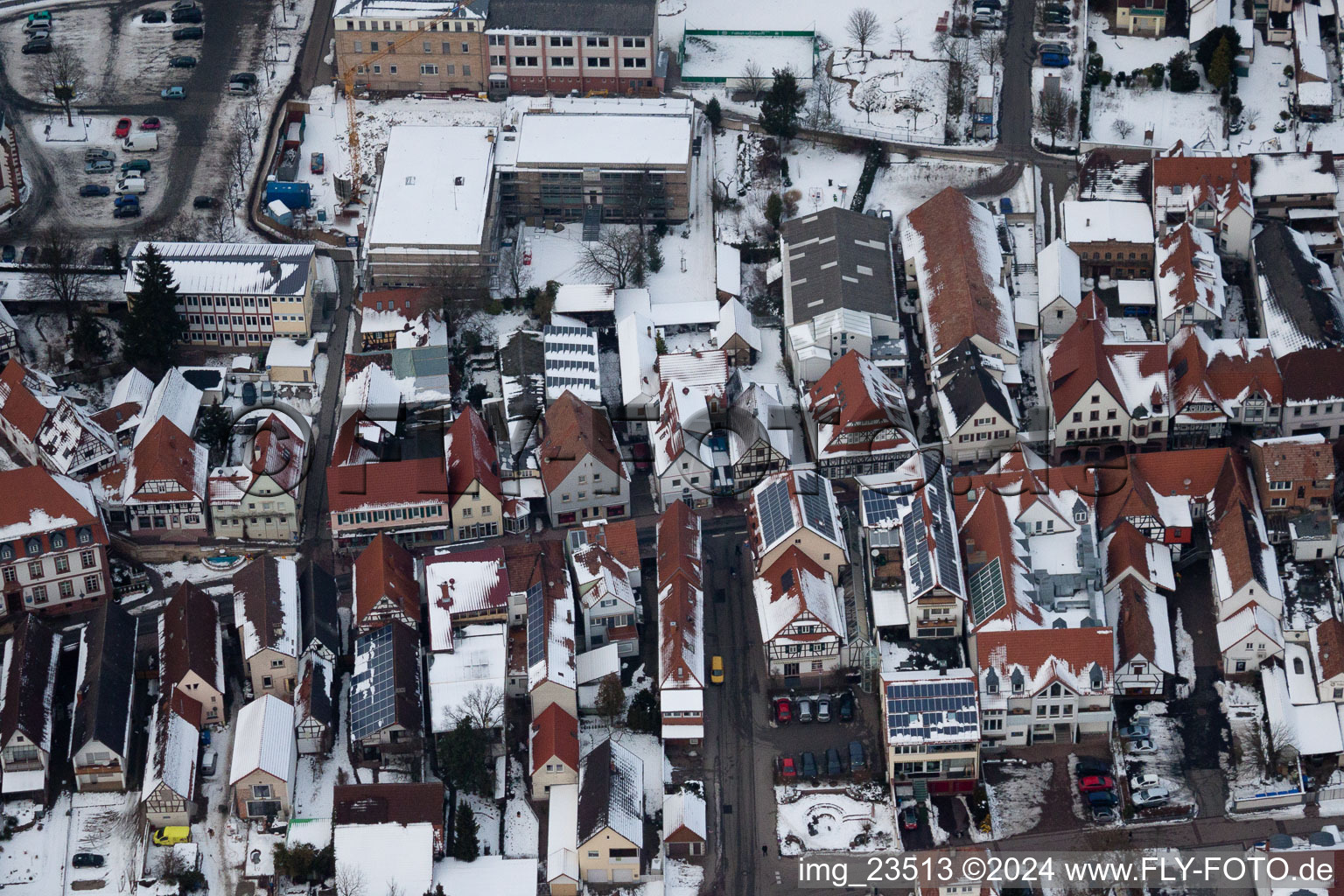 Rue Haupt à Kandel dans le département Rhénanie-Palatinat, Allemagne d'en haut