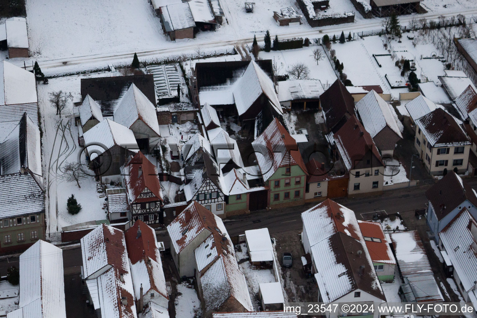 Vue oblique de Sarrestr à Kandel dans le département Rhénanie-Palatinat, Allemagne