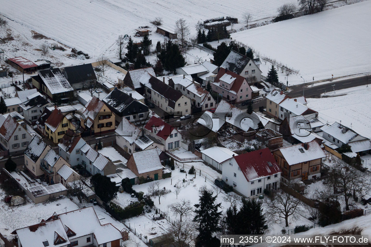 Sarrestr à Kandel dans le département Rhénanie-Palatinat, Allemagne depuis l'avion