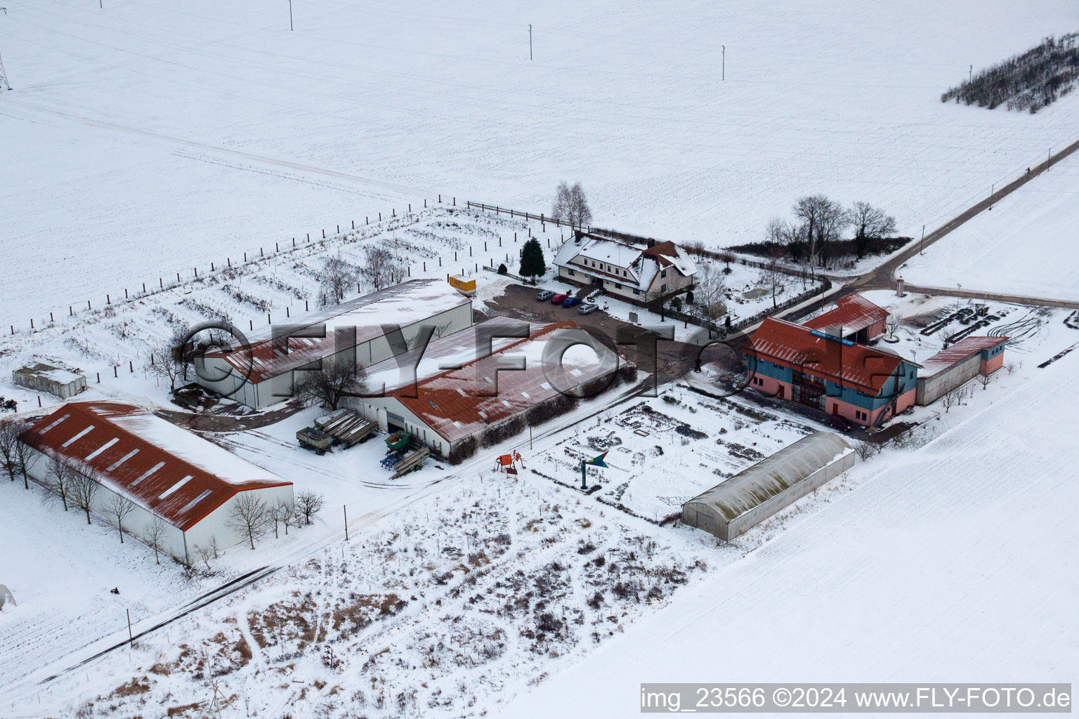 Schosberghof à Minfeld dans le département Rhénanie-Palatinat, Allemagne vue d'en haut