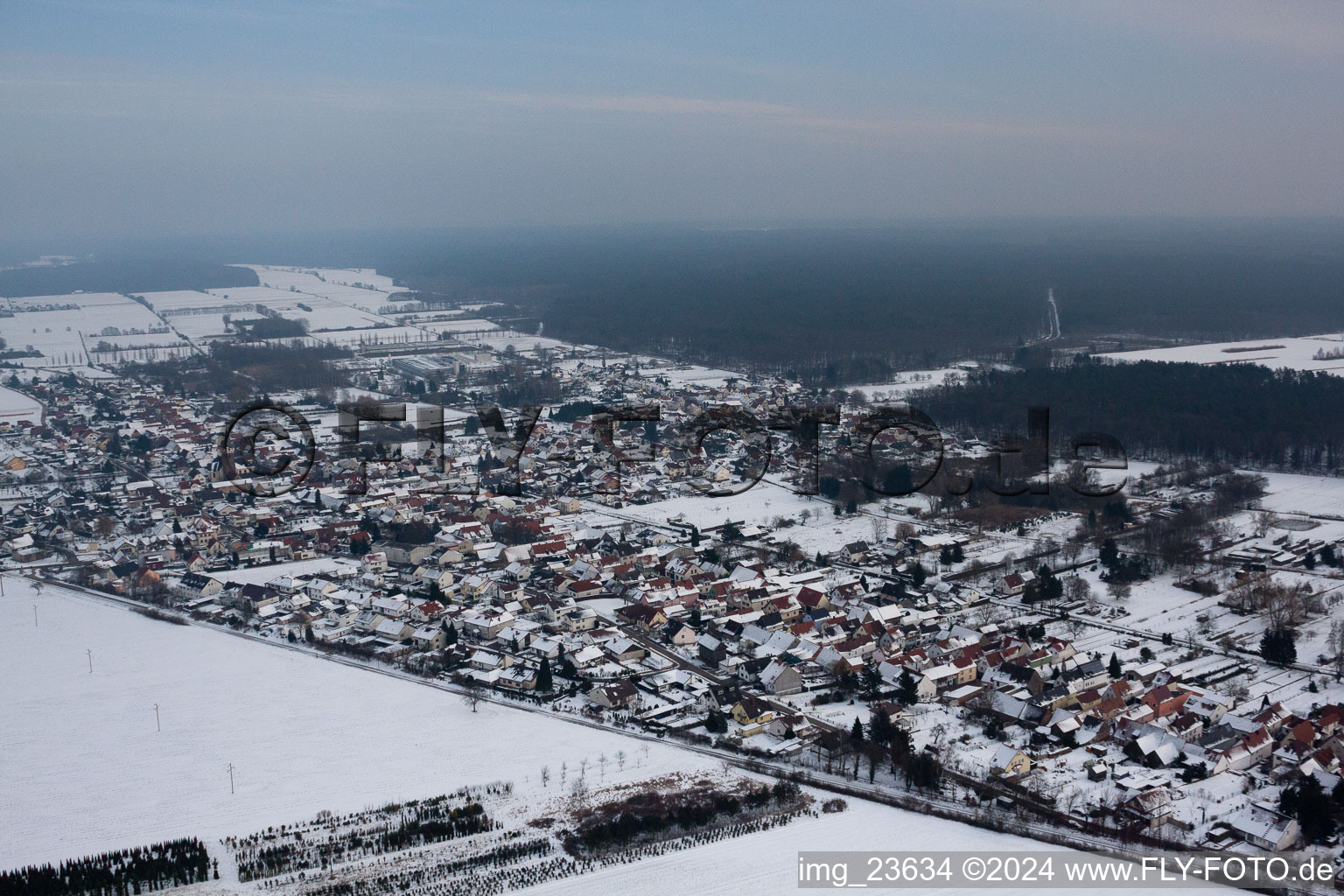 Vue d'oiseau de Quartier Schaidt in Wörth am Rhein dans le département Rhénanie-Palatinat, Allemagne