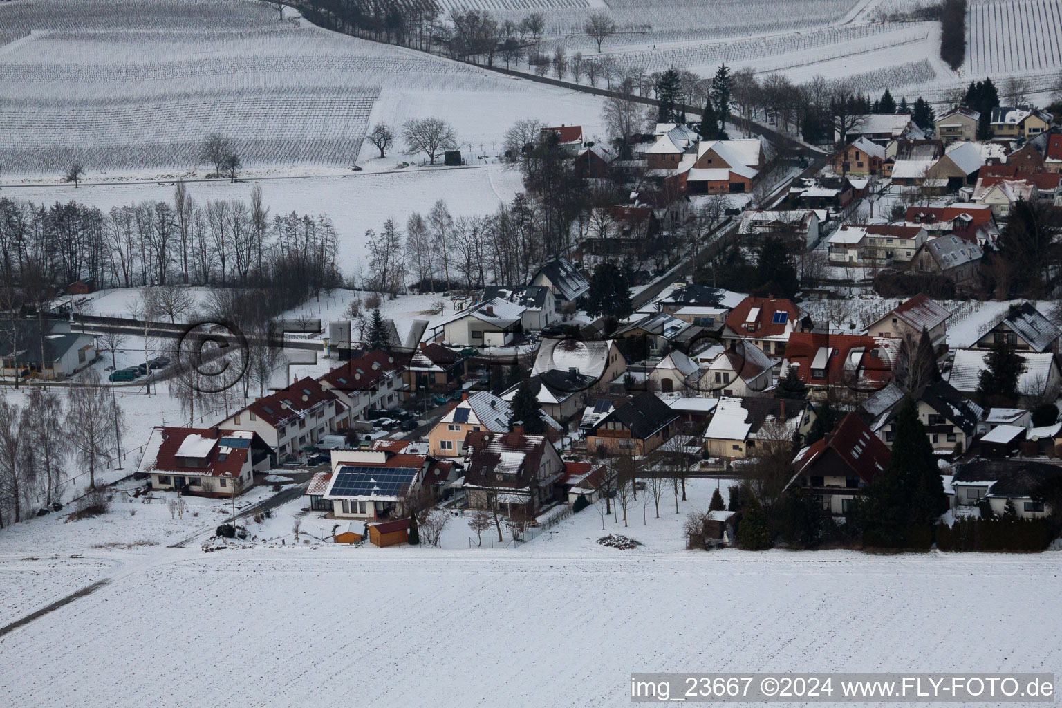 Vue oblique de Dierbach dans le département Rhénanie-Palatinat, Allemagne