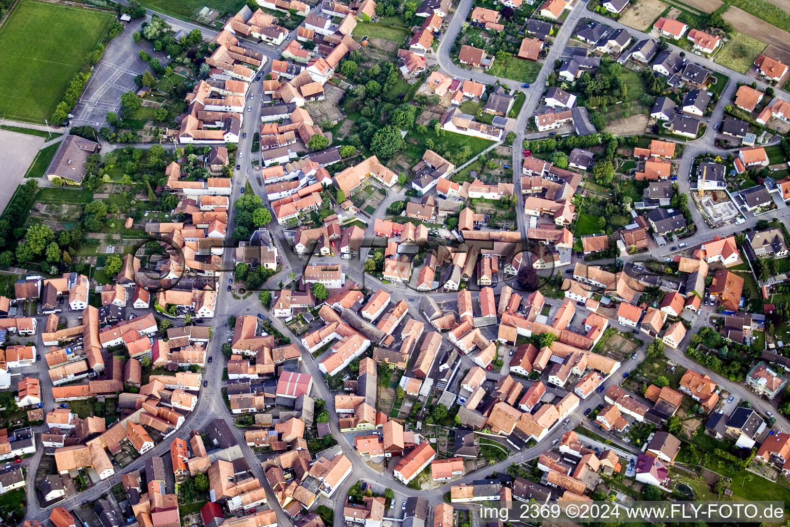 Vue oblique de Quartier Büchelberg in Wörth am Rhein dans le département Rhénanie-Palatinat, Allemagne