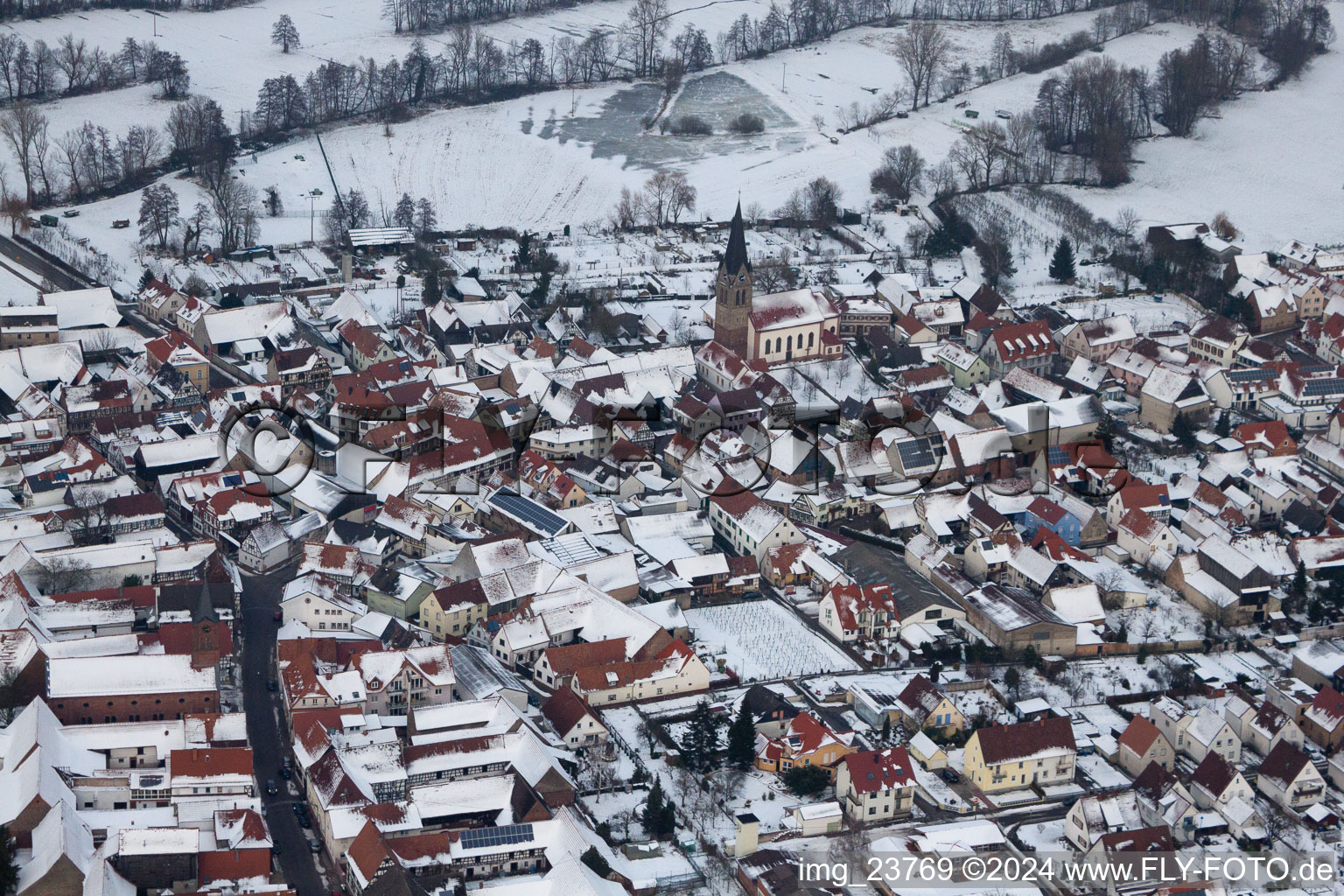 Steinweiler dans le département Rhénanie-Palatinat, Allemagne vue d'en haut