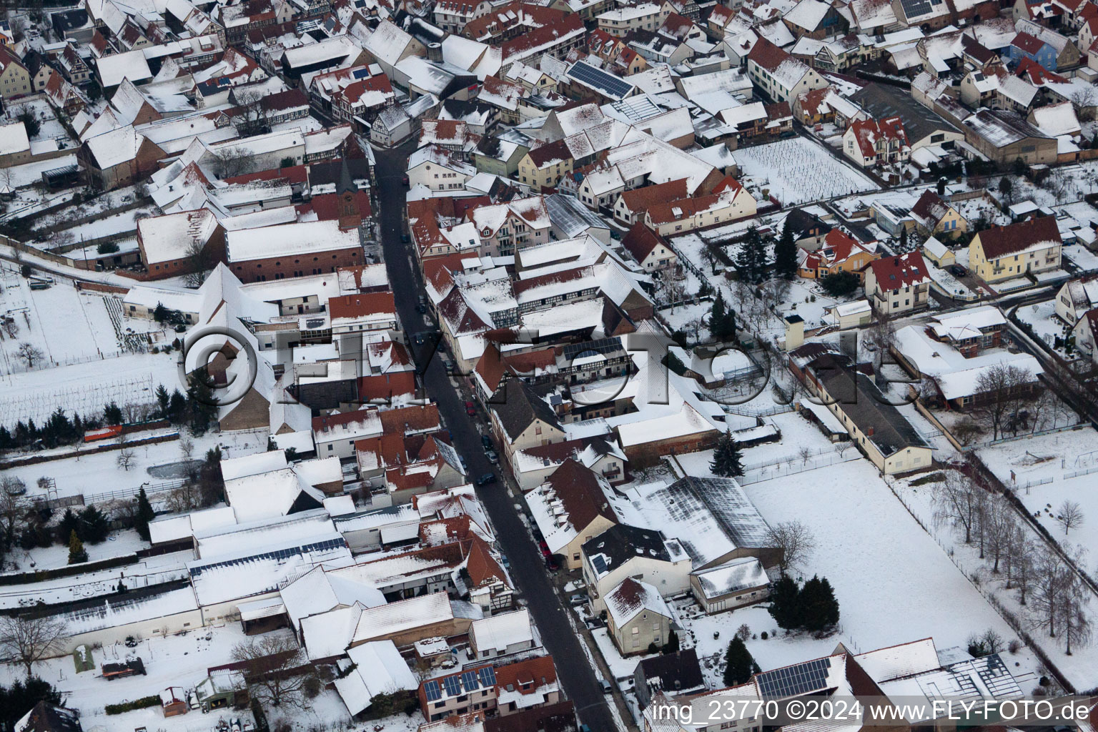 Steinweiler dans le département Rhénanie-Palatinat, Allemagne depuis l'avion