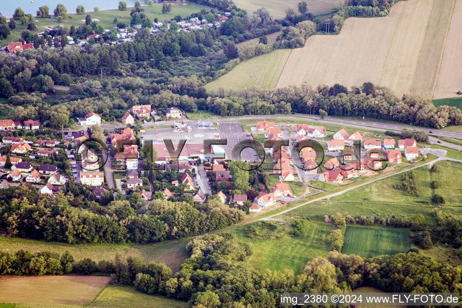 Vue aérienne de Lauterbourg dans le département Bas Rhin, France