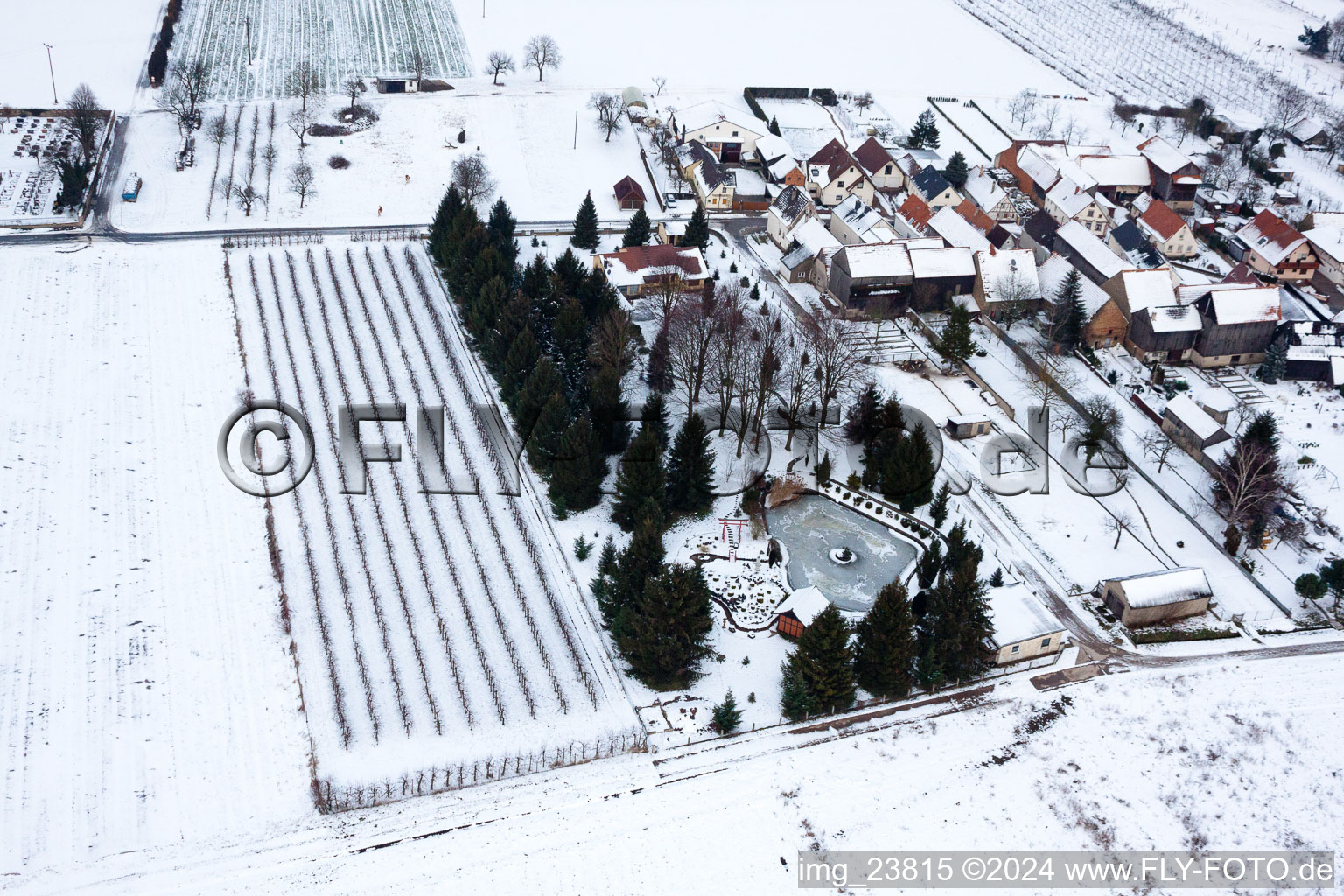 Photographie aérienne de Jardin d'ornement à Erlenbach bei Kandel dans le département Rhénanie-Palatinat, Allemagne