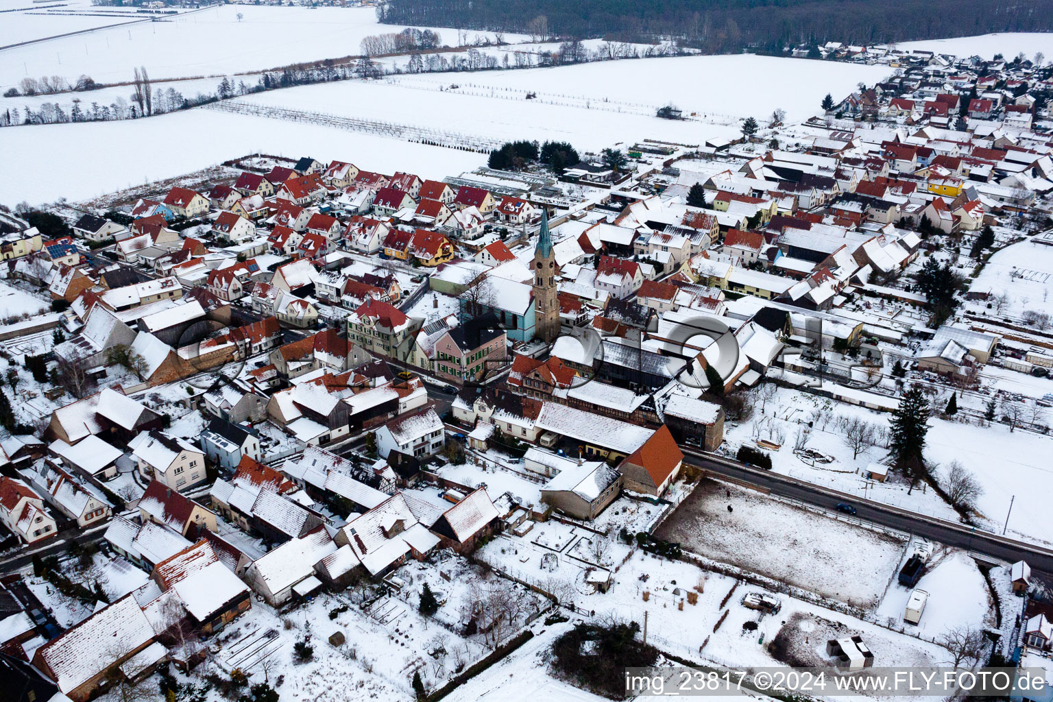 Erlenbach bei Kandel dans le département Rhénanie-Palatinat, Allemagne depuis l'avion