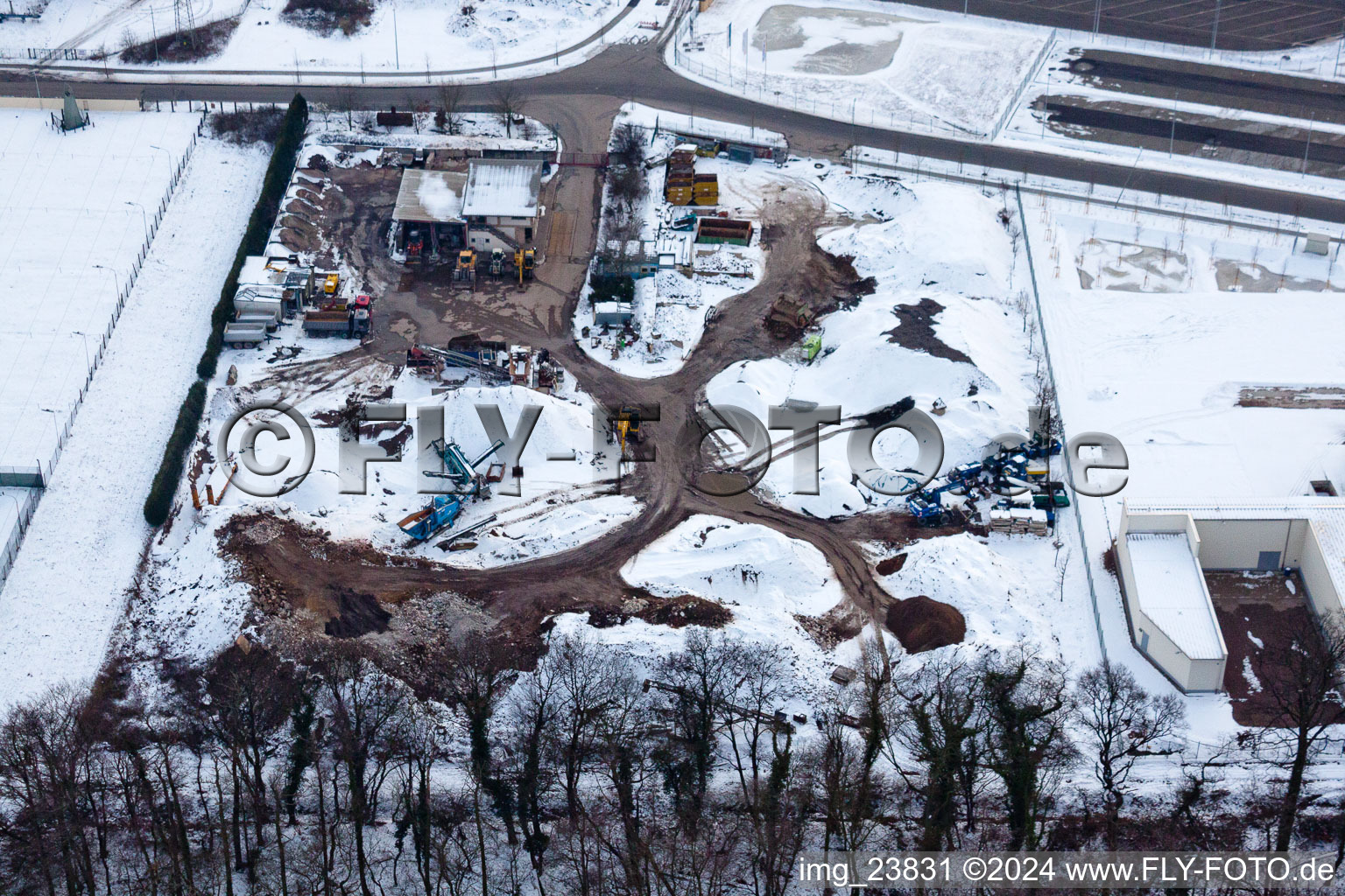 Photographie aérienne de Recyclage des déchets de chantier Gaudier à le quartier Minderslachen in Kandel dans le département Rhénanie-Palatinat, Allemagne