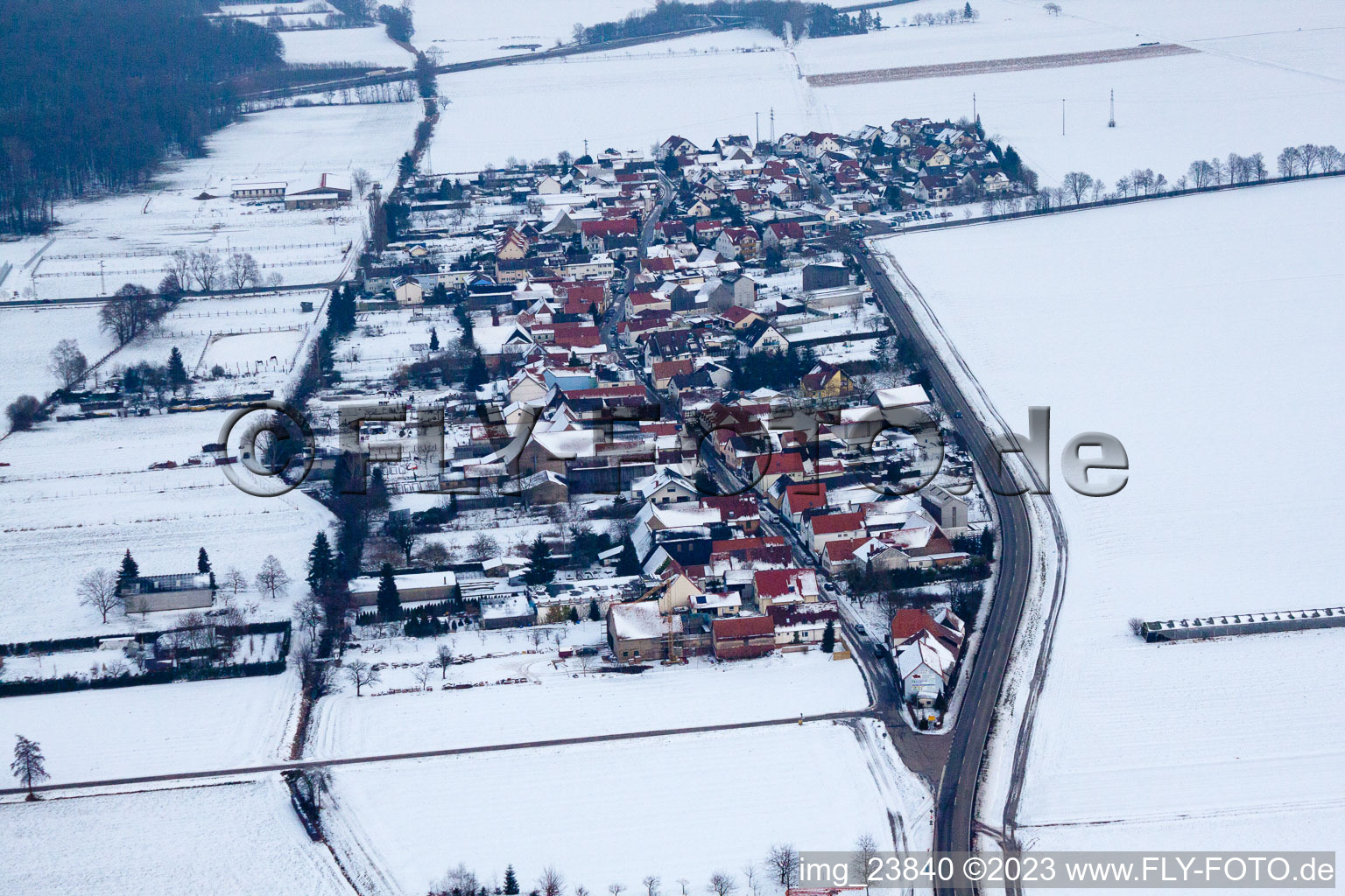 Vue aérienne de Quartier Minderslachen in Kandel dans le département Rhénanie-Palatinat, Allemagne