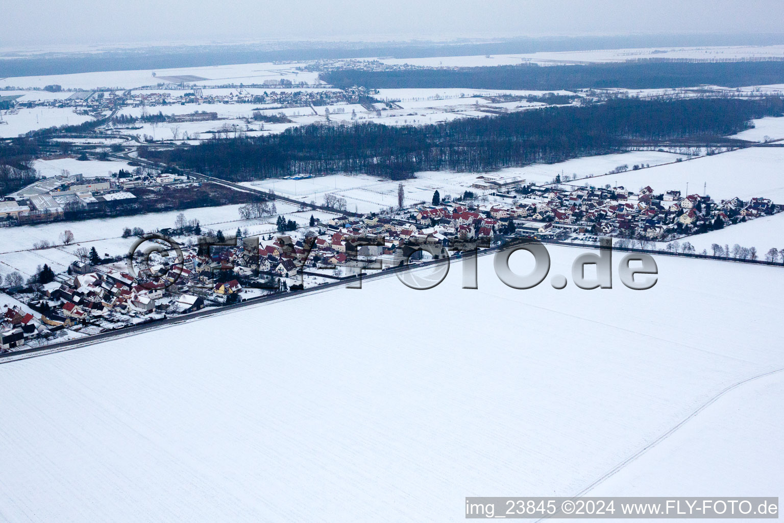 Vue oblique de Quartier Minderslachen in Kandel dans le département Rhénanie-Palatinat, Allemagne