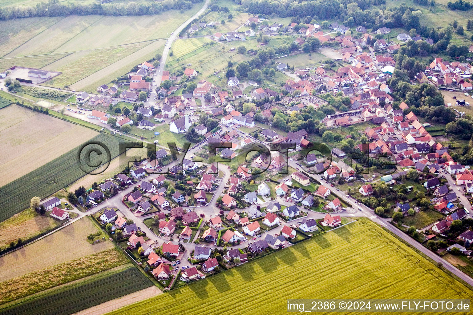 Photographie aérienne de Scheibenhardt à Scheibenhard dans le département Bas Rhin, France