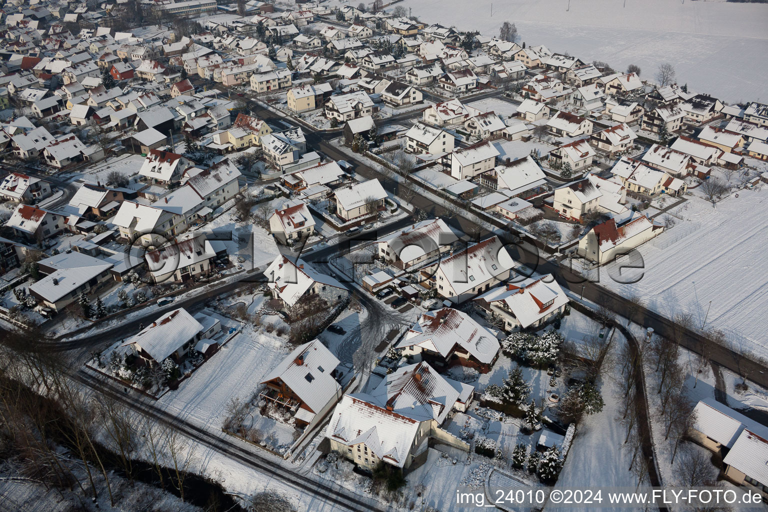 Neupotz dans le département Rhénanie-Palatinat, Allemagne vue d'en haut