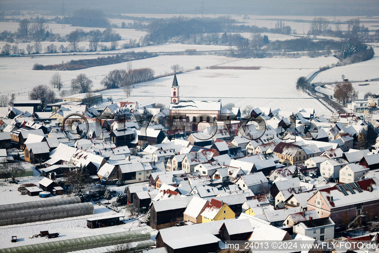 Neupotz dans le département Rhénanie-Palatinat, Allemagne vue du ciel