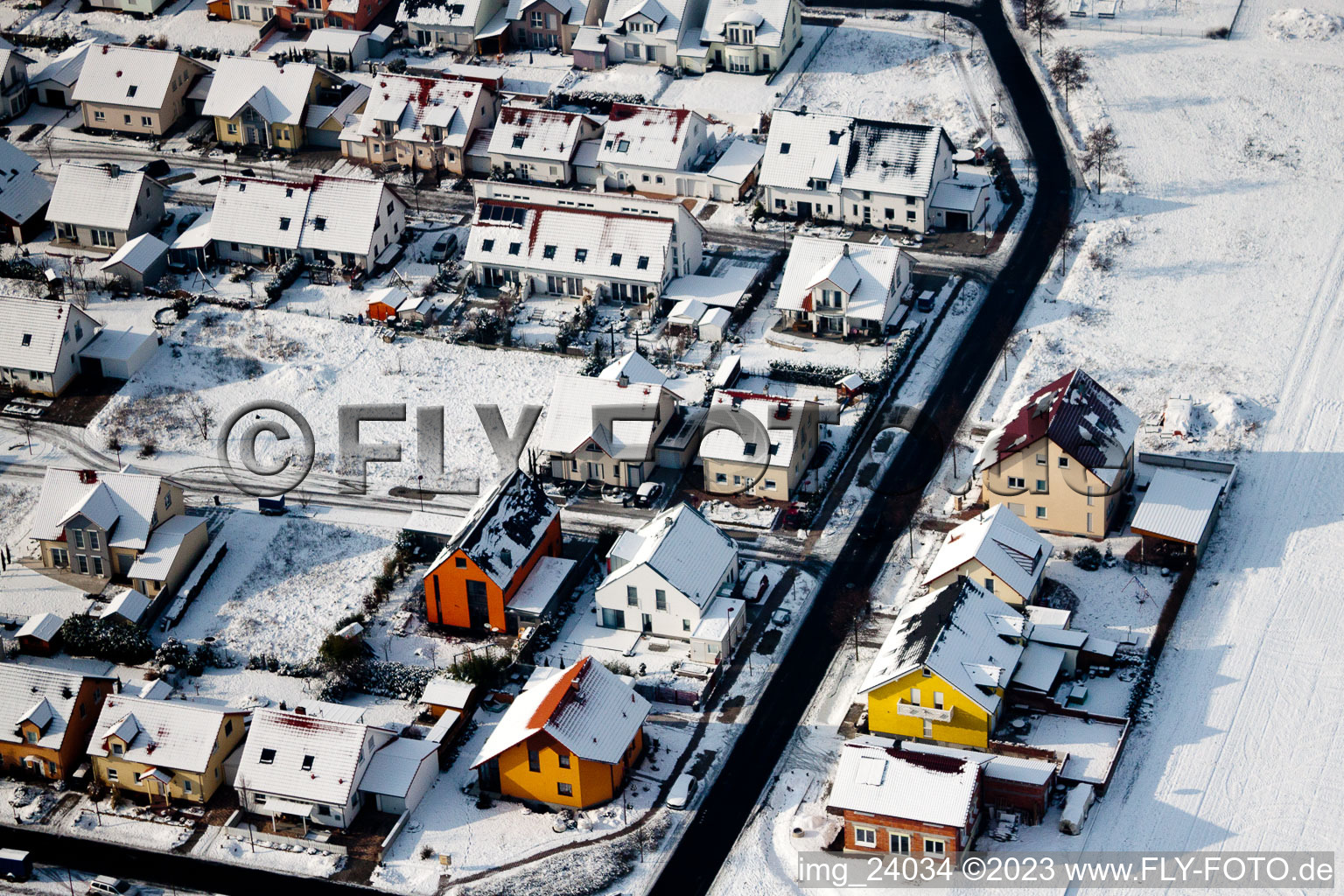 Photographie aérienne de Nouvelle zone de développement de Tongruben à Rheinzabern dans le département Rhénanie-Palatinat, Allemagne
