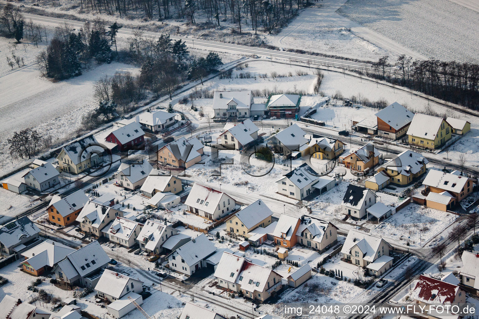 Photographie aérienne de Nouvelle zone de développement de Tongruben à Rheinzabern dans le département Rhénanie-Palatinat, Allemagne