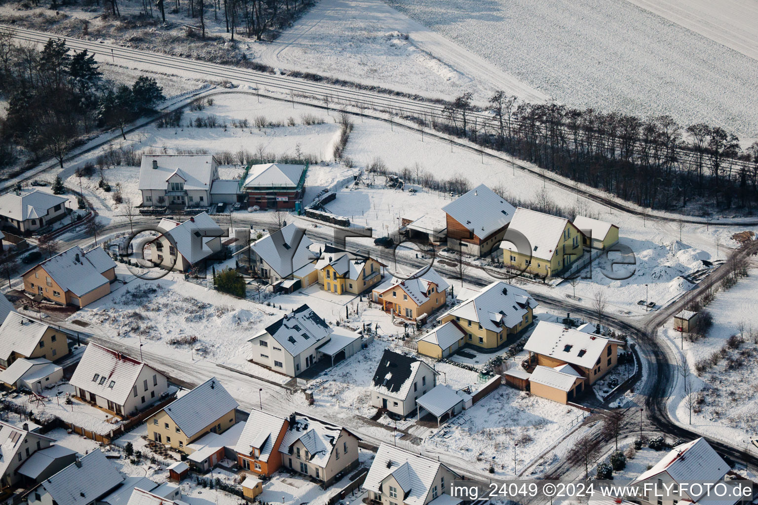 Vue oblique de Nouvelle zone de développement de Tongruben à Rheinzabern dans le département Rhénanie-Palatinat, Allemagne