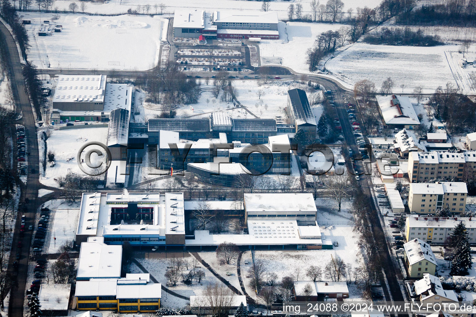 Vue oblique de Centre scolaire à Kandel dans le département Rhénanie-Palatinat, Allemagne