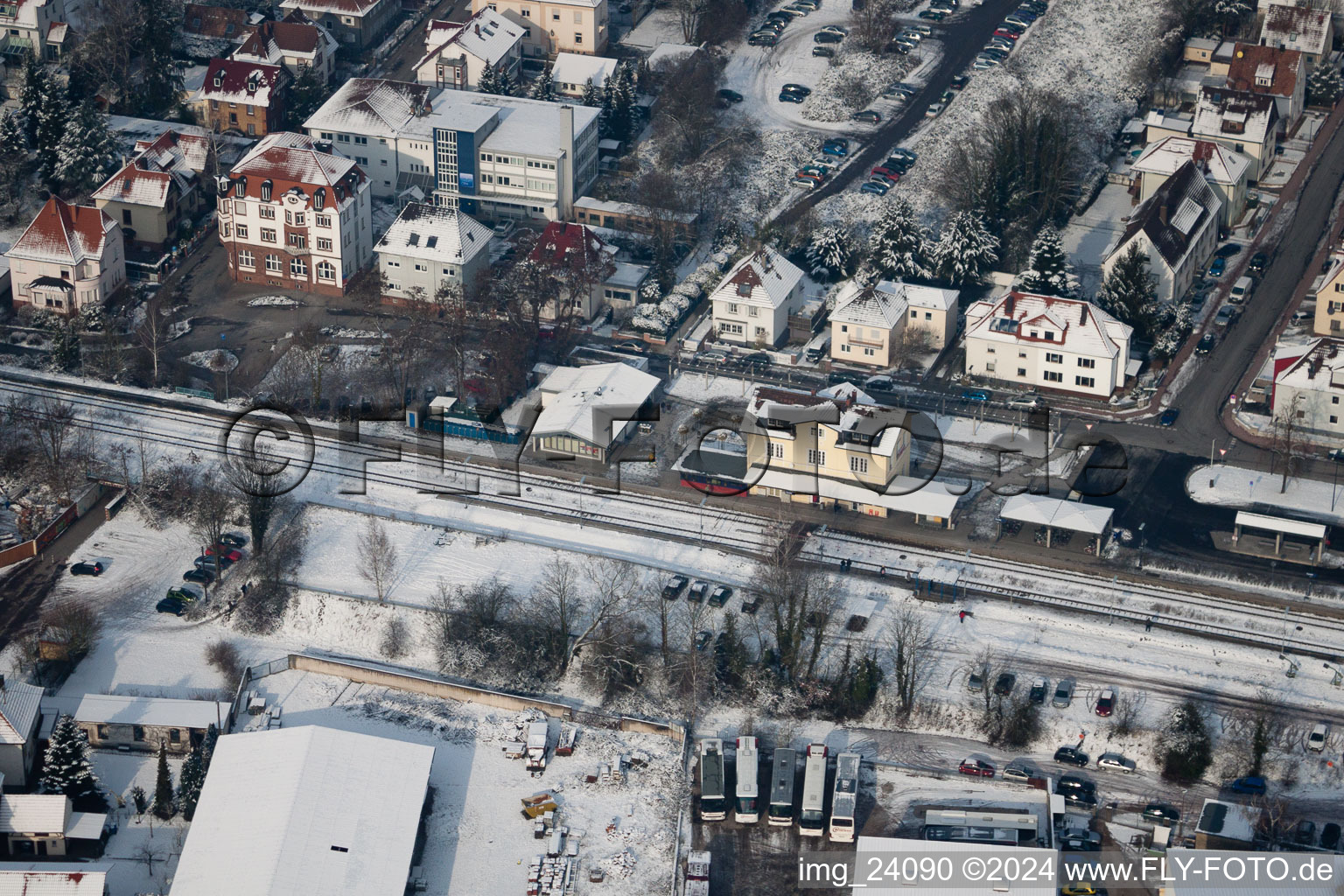 Vue aérienne de Gare à Kandel dans le département Rhénanie-Palatinat, Allemagne