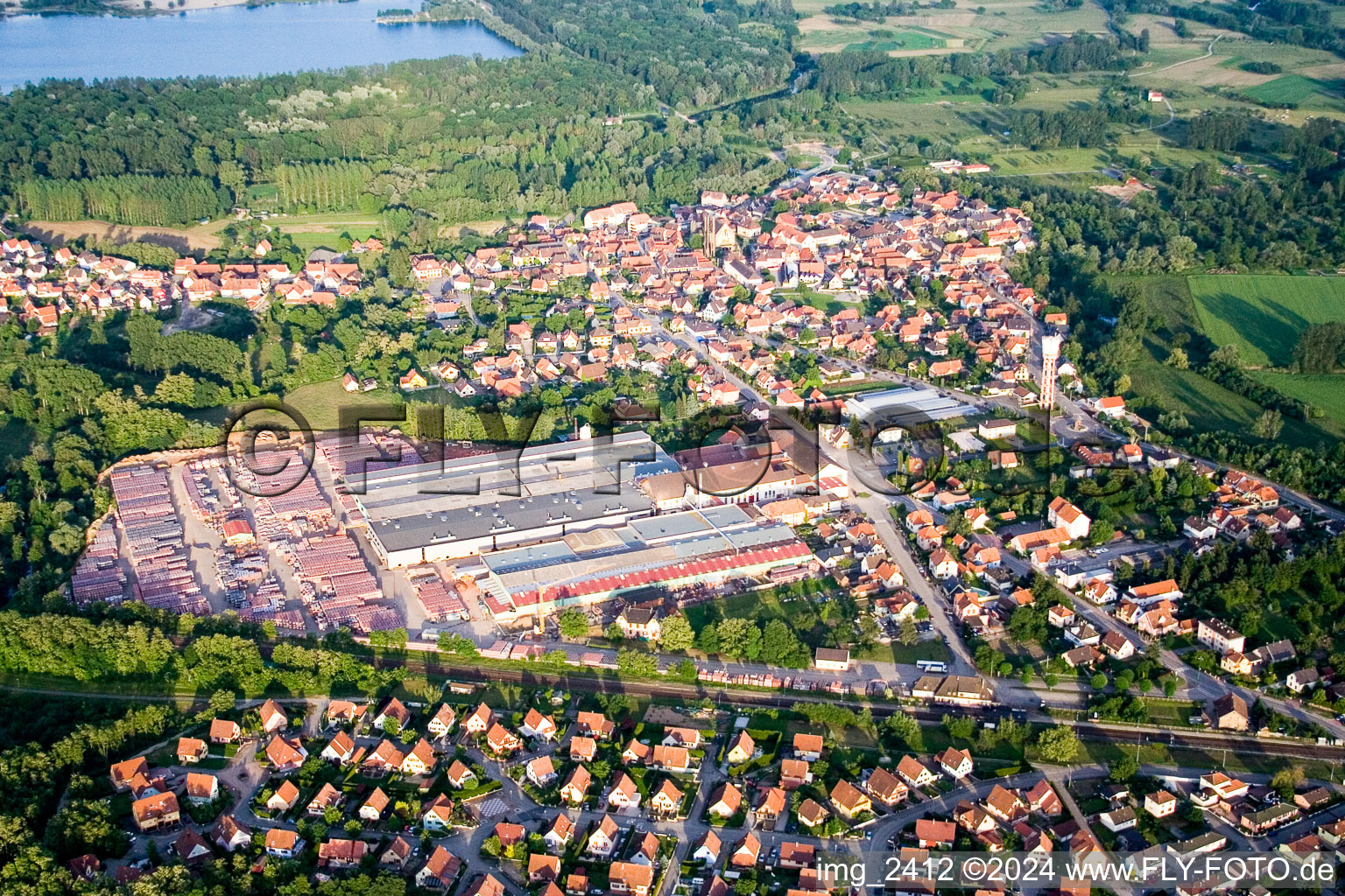 Seltz dans le département Bas Rhin, France d'en haut