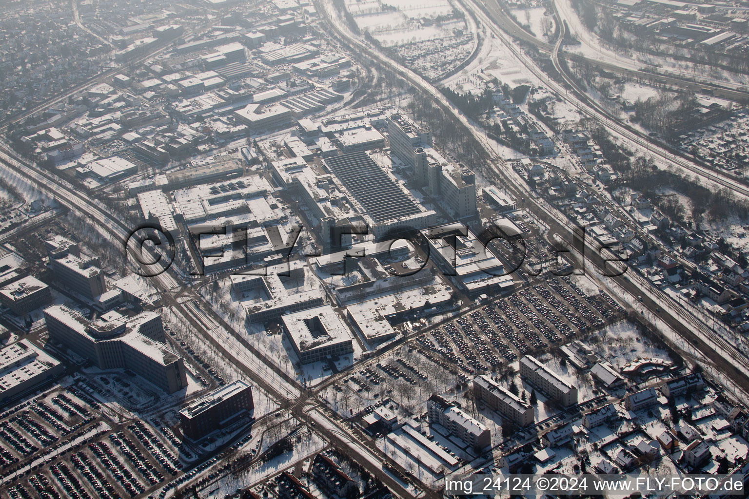 Vue aérienne de Siemens à le quartier Knielingen in Karlsruhe dans le département Bade-Wurtemberg, Allemagne