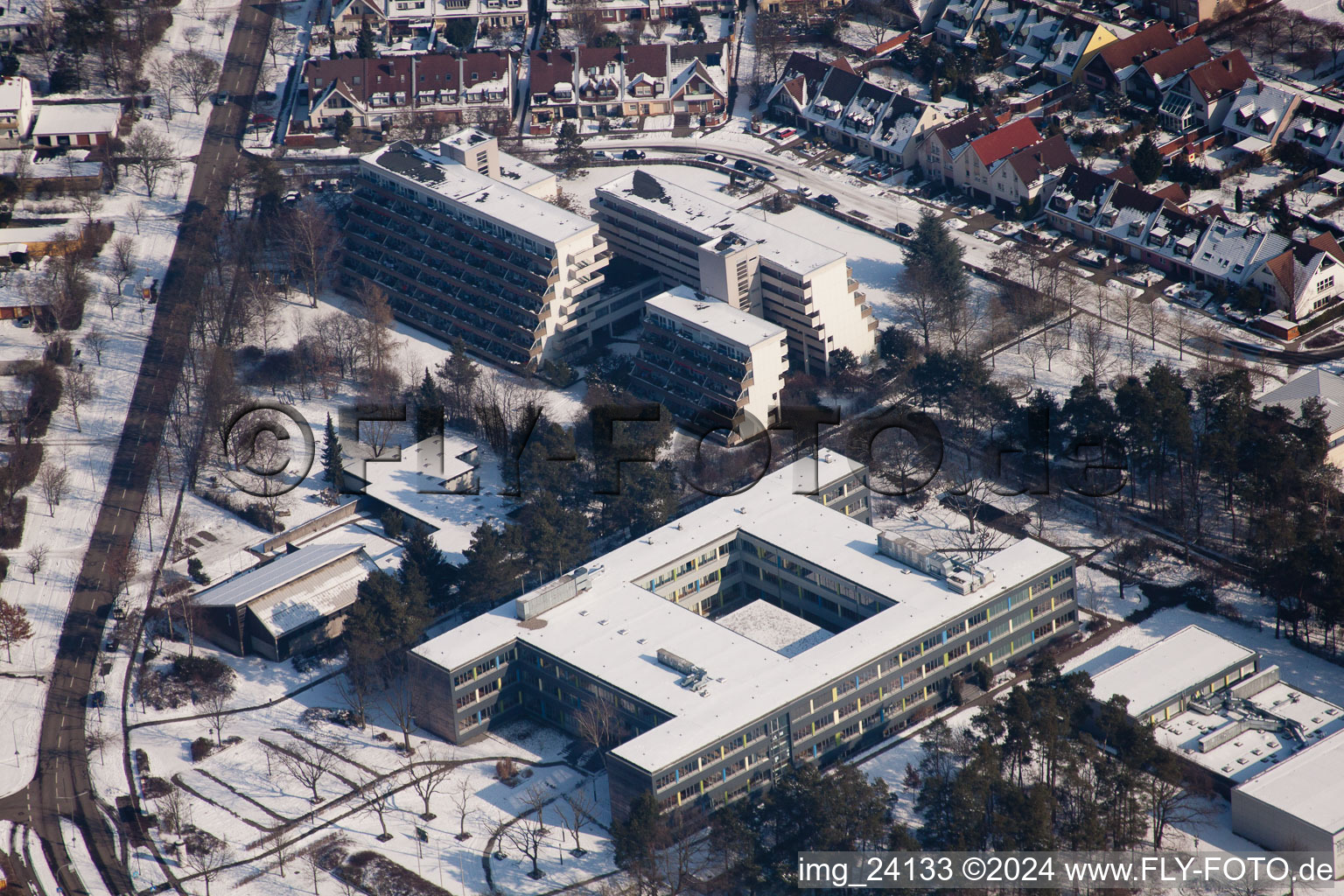 Vue oblique de Quartier Knielingen in Karlsruhe dans le département Bade-Wurtemberg, Allemagne