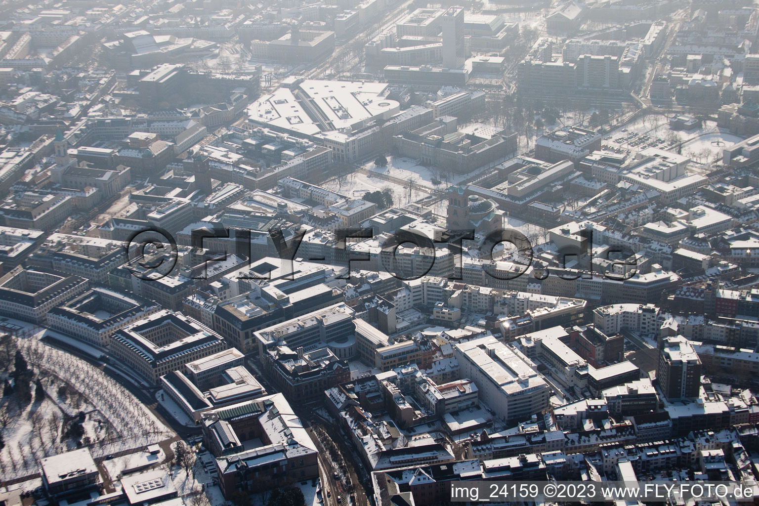 Photographie aérienne de Cercle à le quartier Innenstadt-West in Karlsruhe dans le département Bade-Wurtemberg, Allemagne
