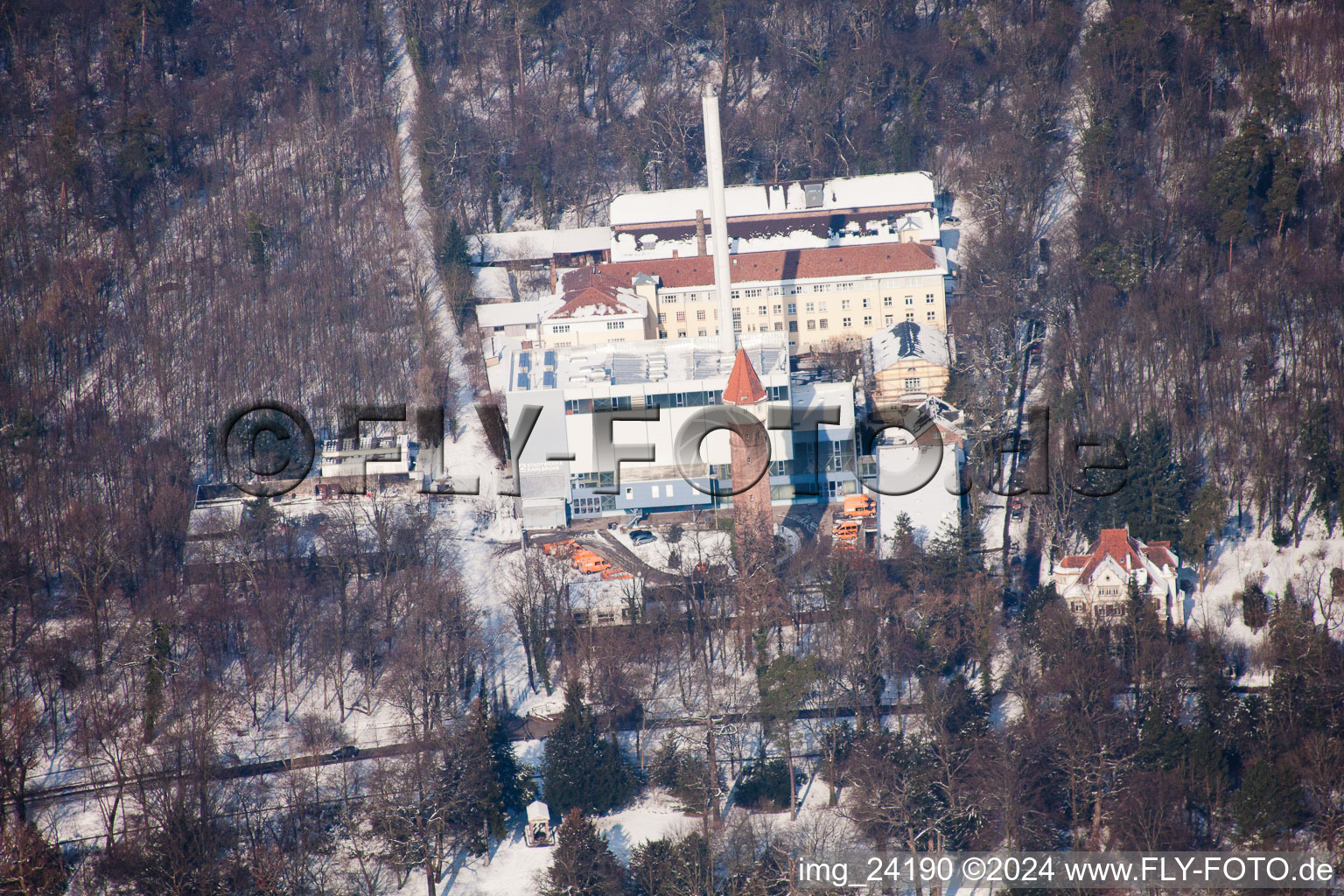 Vue aérienne de Manufacture nationale de majolique à le quartier Innenstadt-West in Karlsruhe dans le département Bade-Wurtemberg, Allemagne